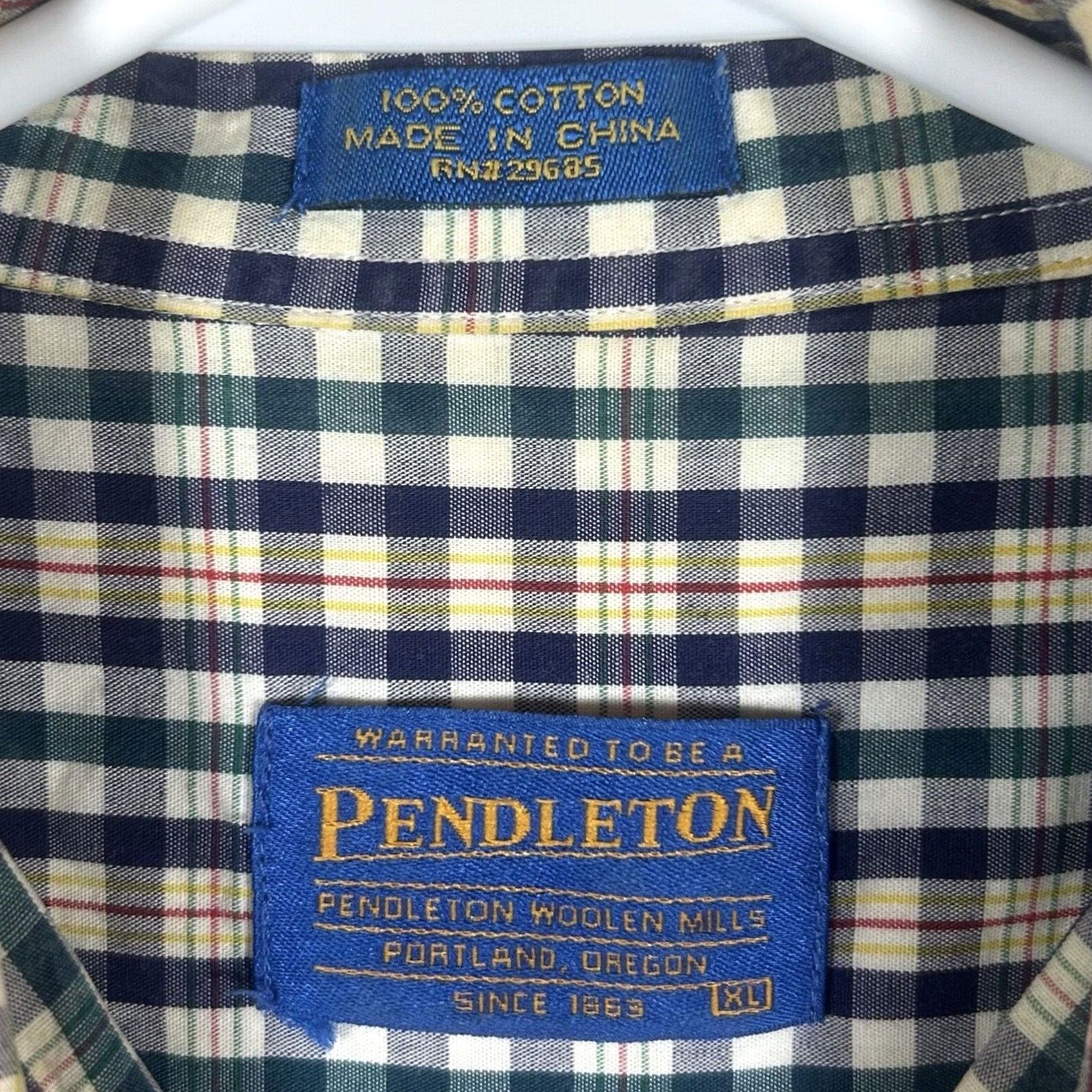 Pendleton Pendleton Plaid Button-Up Shirt Mens XL Short Sleeve Casual Cotton Size US XL / EU 56 / 4 - 6 Thumbnail