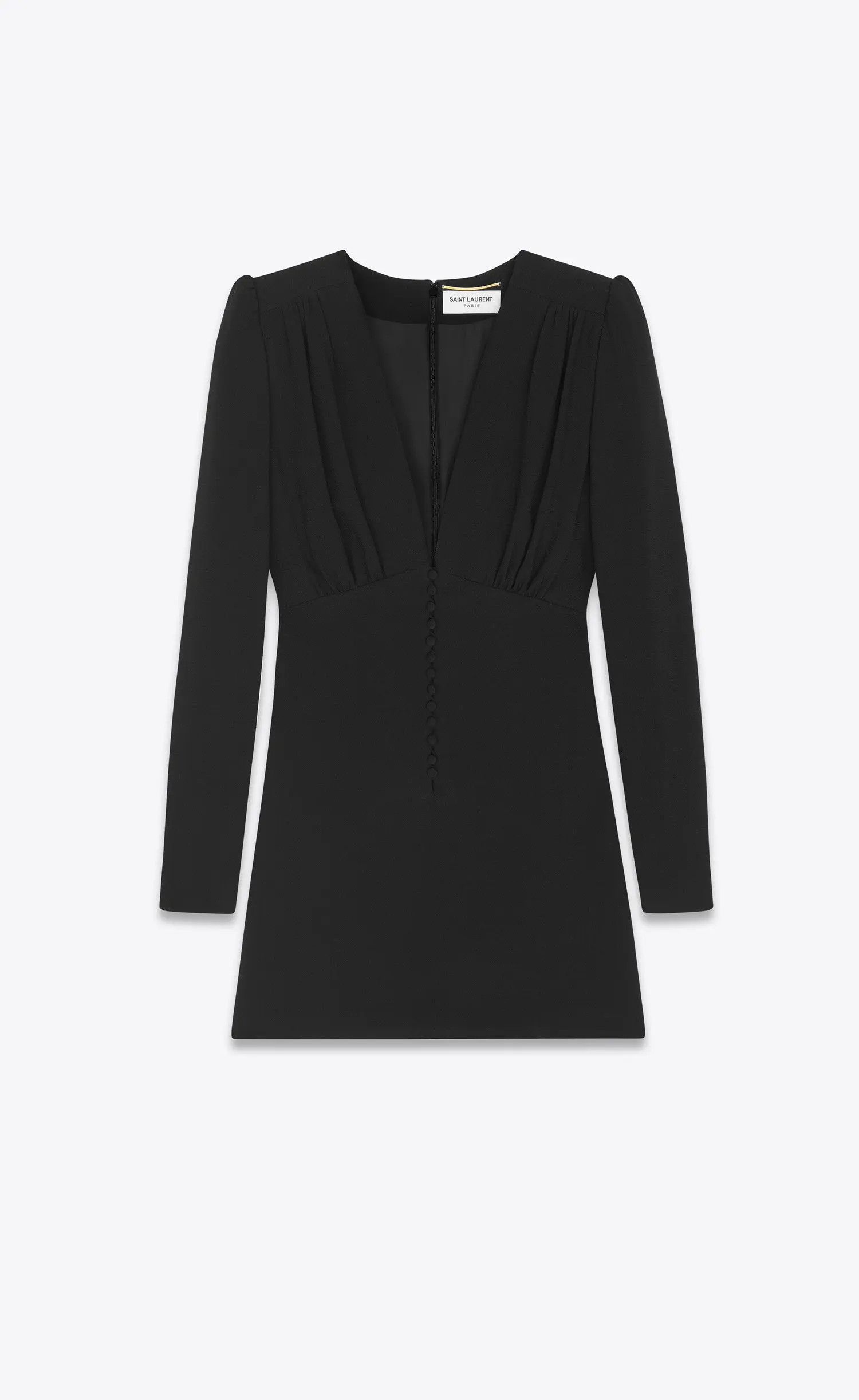 Saint Laurent Paris o1s1wg110625 706903 Dress in Sablé in Black Size XS / US 0-2 / IT 36-38 - 1 Thumbnail