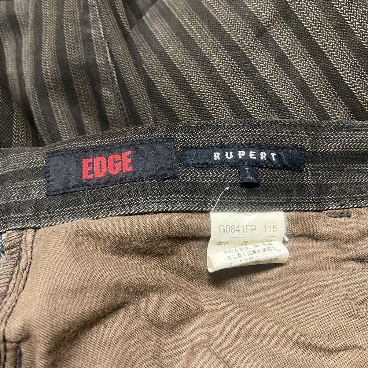 Japanese Brand RUPERT EDGE Striped Brown Flare Jeans Size US 32 / EU 48 - 15 Thumbnail