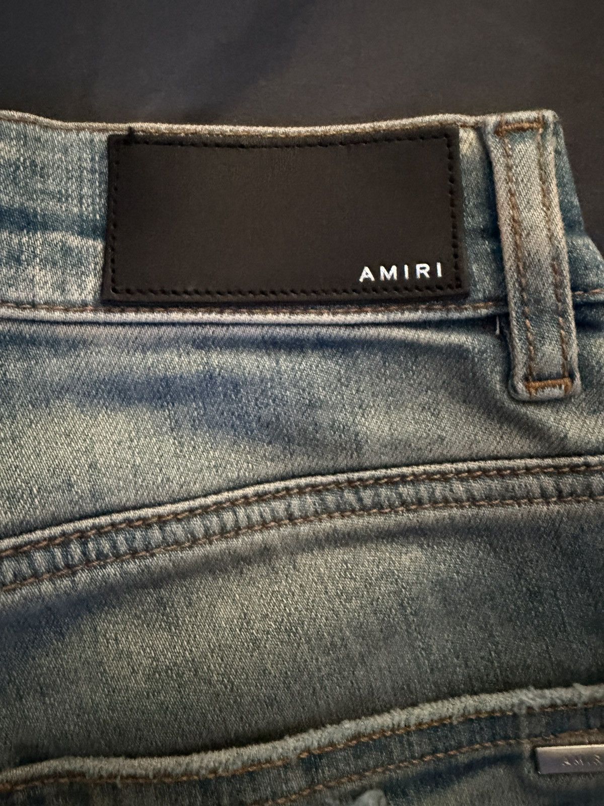 Amiri Light Blue Amiri Denim Cheetah Print Patches Size US 29 - 11 Thumbnail