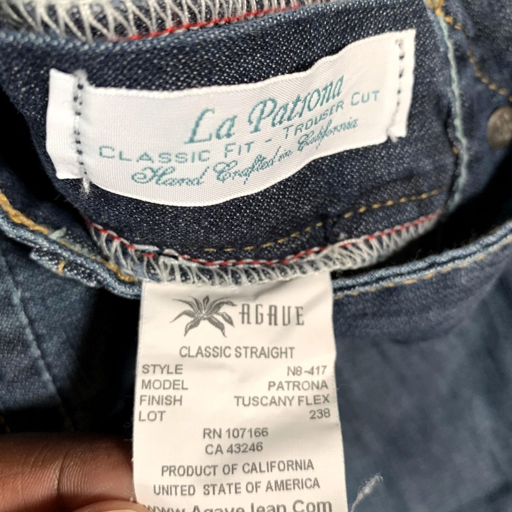 Vintage VINTAGE Agave Nectar Jeans Womens 29 La Patrona Classic Straight Trouser Tuscany Flex Size 29" - 7 Thumbnail