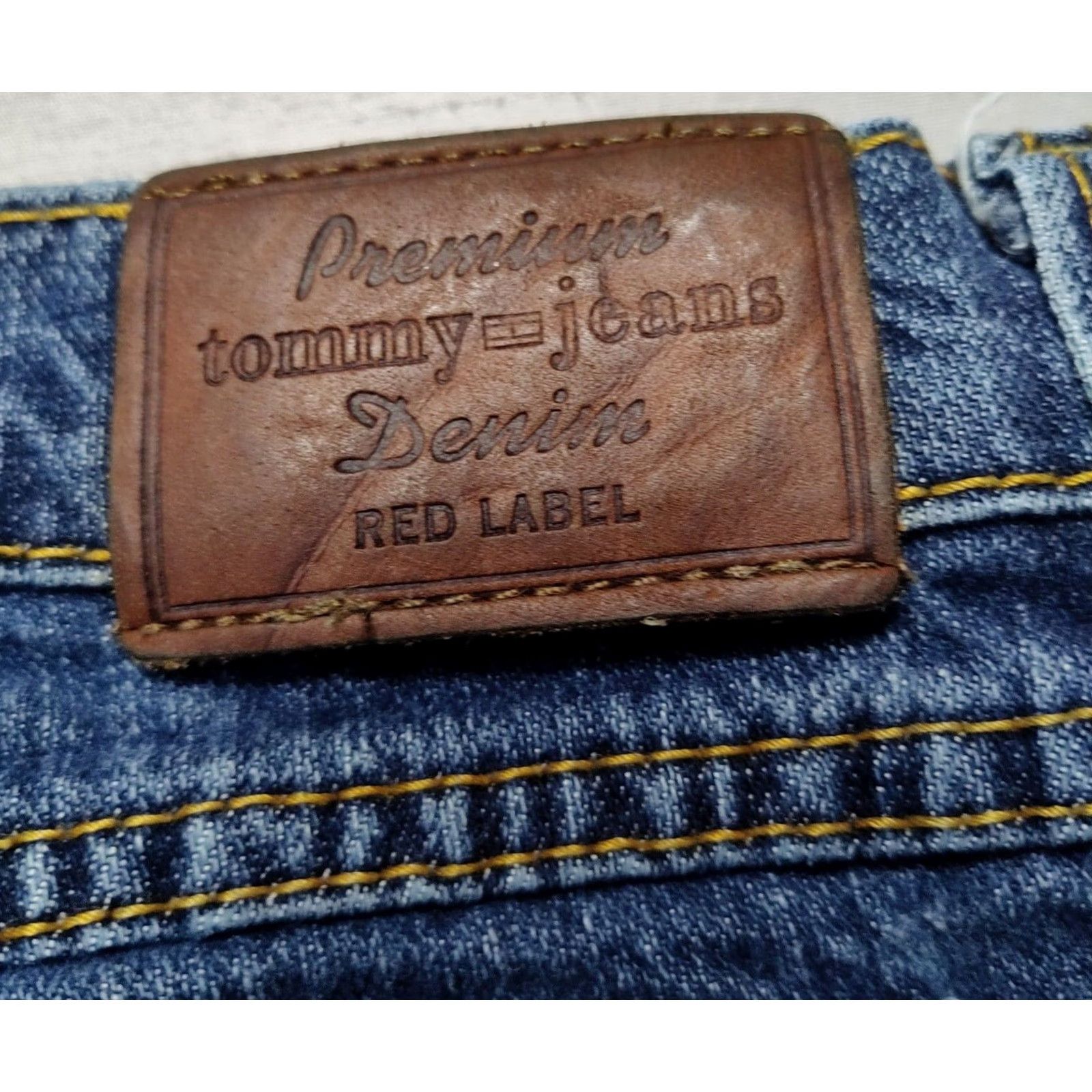 Tommy Hilfiger VTG TOMMY JEANS RED LABEL Women Juniors Size 7 Crop Stretch Denim Blue Jeans Size 28" / US 6 / IT 42 - 4 Thumbnail