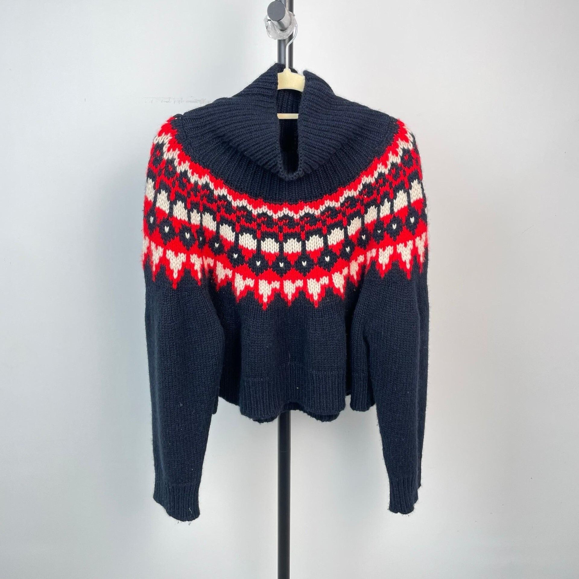 Celine Celine Fair Isle High-Neck Sweater Size S / US 4 / IT 40 - 1 Thumbnail