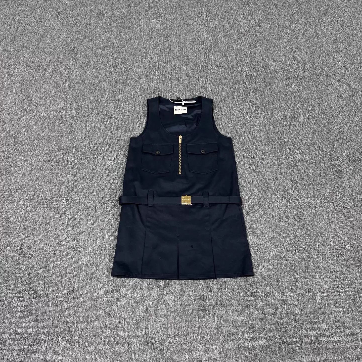 Miu Miu MIU MIU SS24 Half Zip Sleeveless Belted Dress 36 99 New Size XS / US 0-2 / IT 36-38 - 1 Thumbnail
