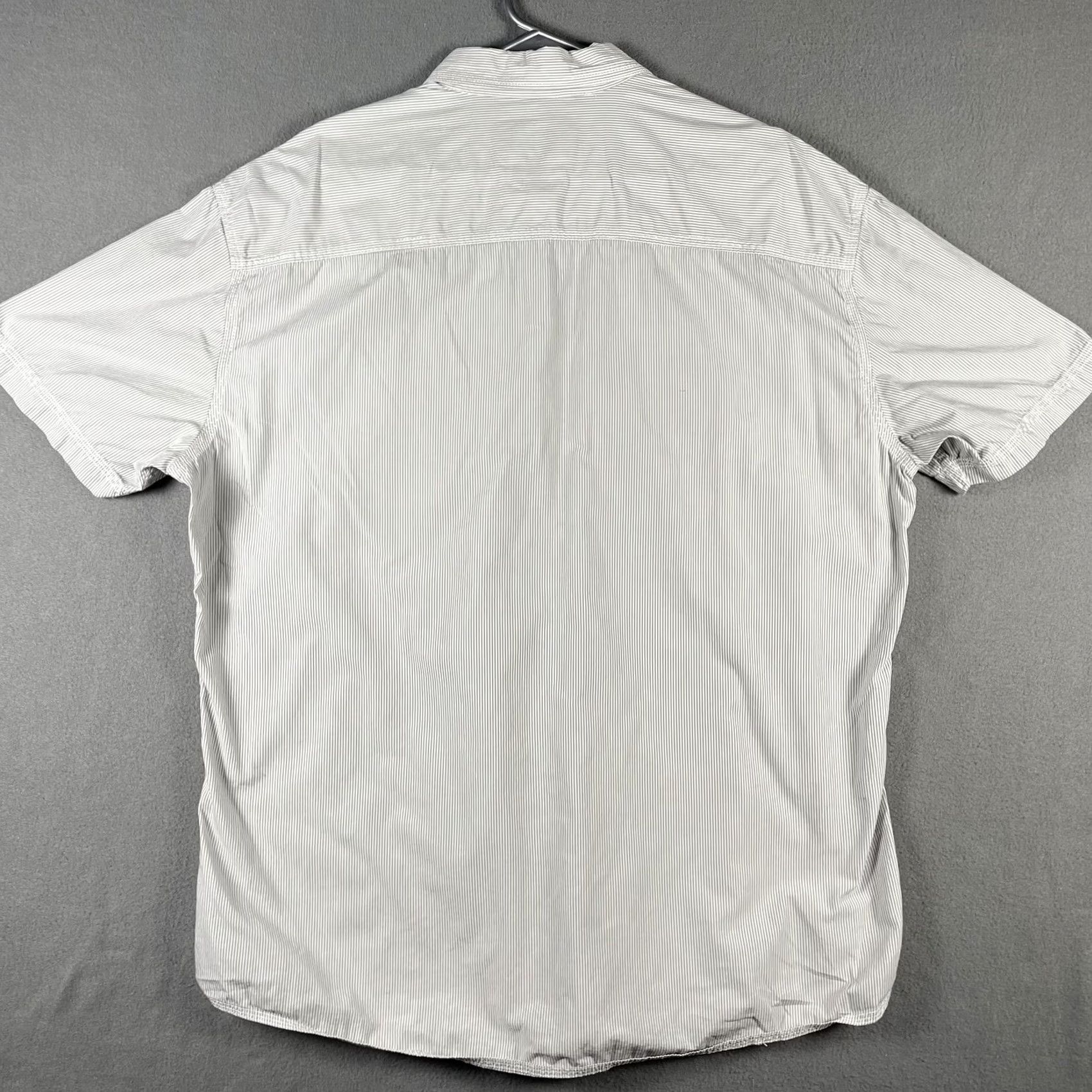 Ecko Unltd. Ecko Unltd Shirt Mens 2XL Gray White Striped Short Sleeve Casual Button Pockets Size US XXL / EU 58 / 5 - 3 Thumbnail