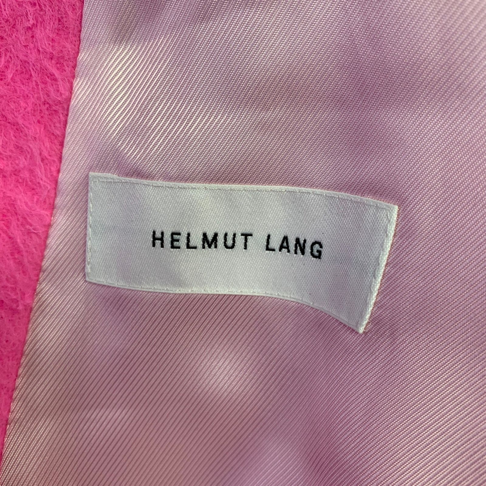 HELMUT LANG Size M Pink Alpaca Wool Textured Belted Coat