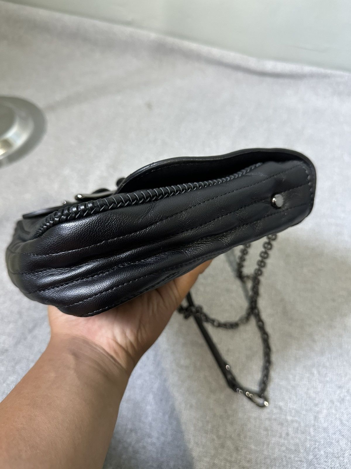 Longchamp Longchamp - Black Amazone Quilted Leather Chain Strap Bag Size ONE SIZE - 12 Thumbnail