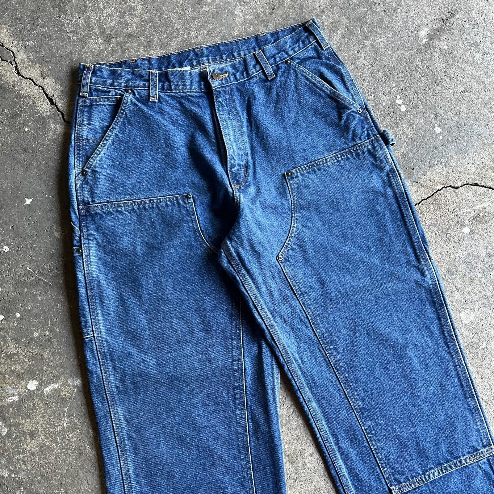 Carhartt × Vintage Carhartt denim blue jean double knee work carpenter pants Size US 35 - 2 Thumbnail