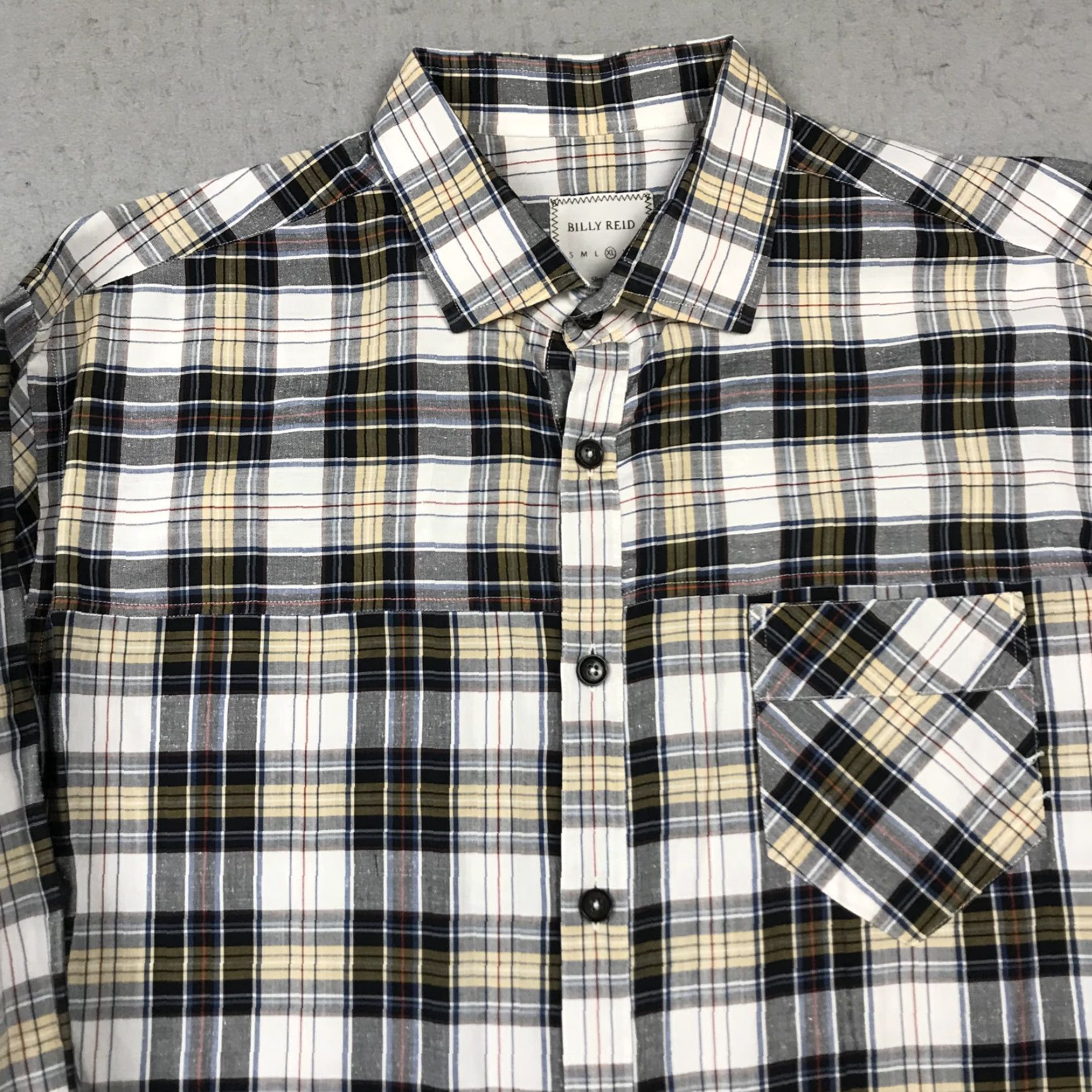 Billy Reid Billy Reid Mens Shirt XL Slim Plaid Yellow Cotton Silk Rayon Button-Up Casual Classic Designer Size US XL / EU 56 / 4 - 2 Thumbnail