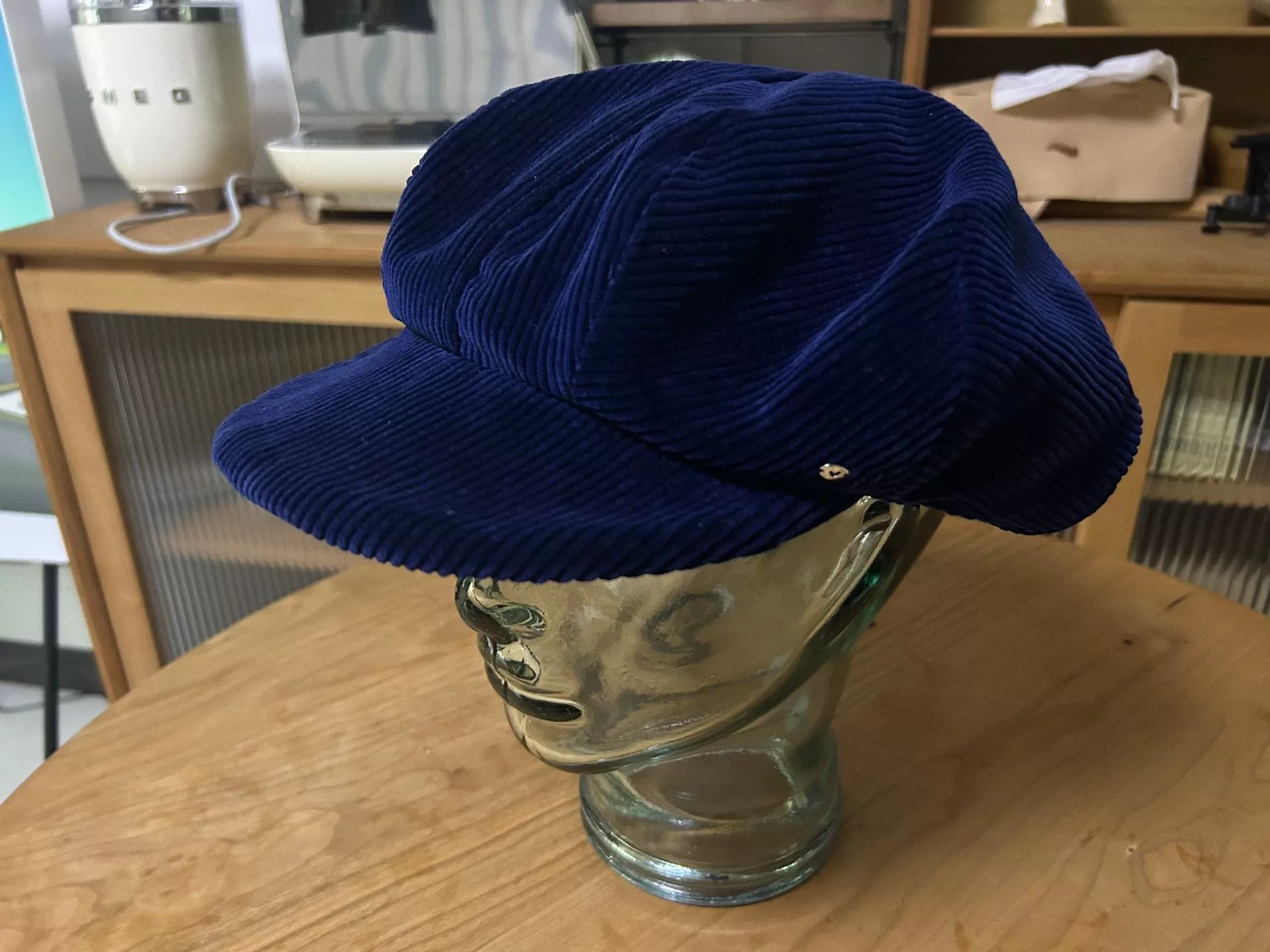 Porter Classic blue corduroy baker boy hat Size ONE SIZE - 1 Thumbnail