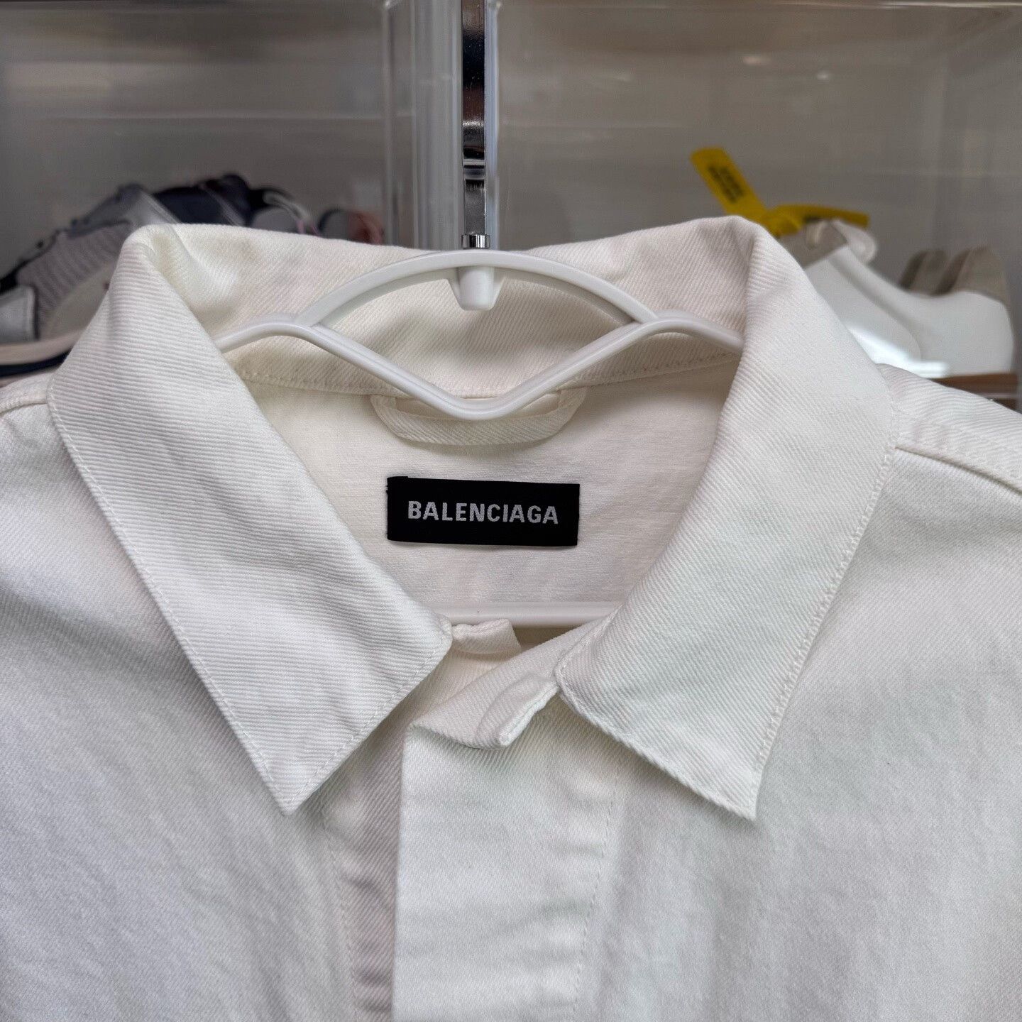 Balenciaga balenciaga white denim jacket with logo Size US L / EU 52-54 / 3 - 3 Thumbnail