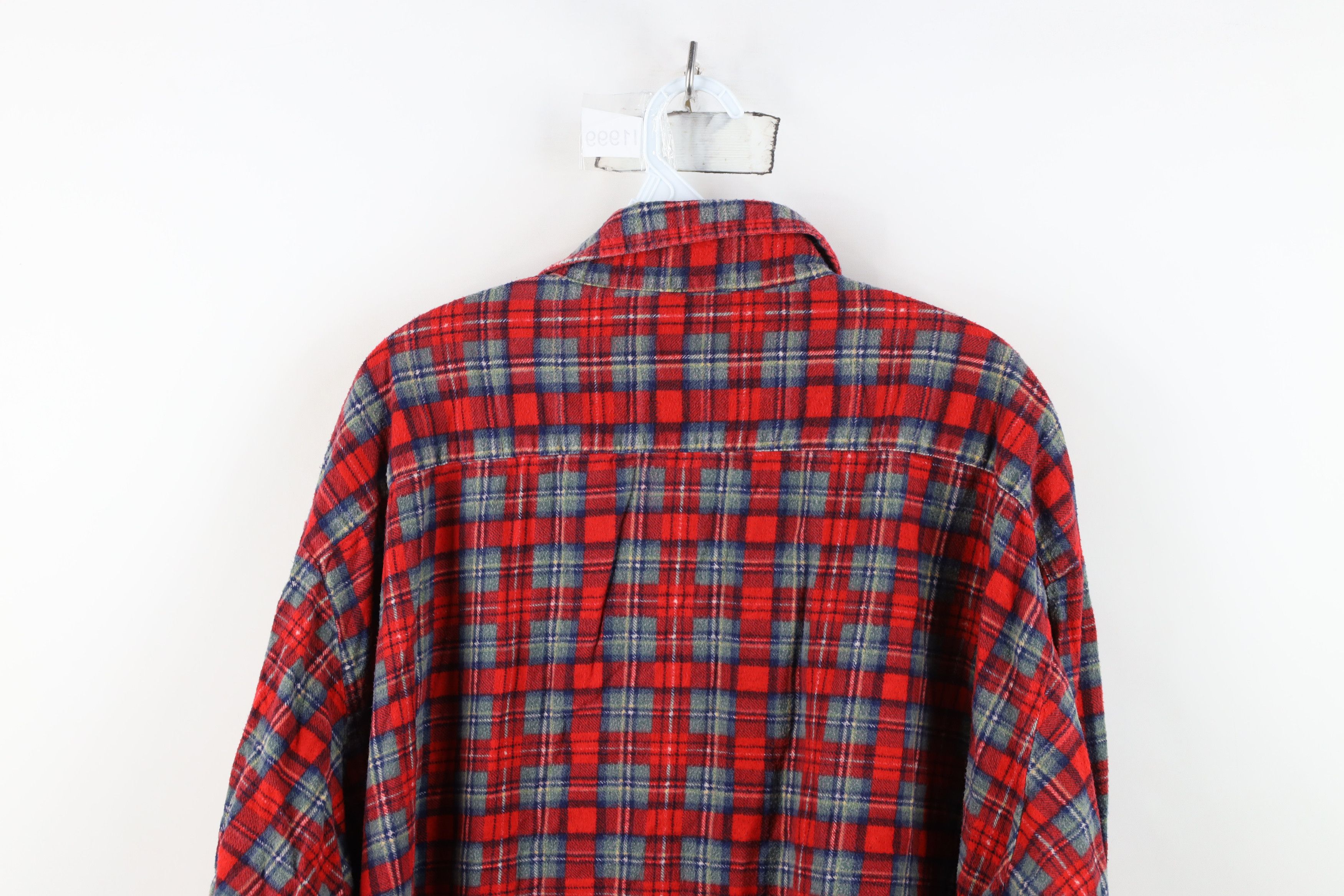 Dickies Vintage 70s Dickies Pocket Flannel Button Shirt Red Plaid Size US XXL / EU 58 / 5 - 10 Thumbnail