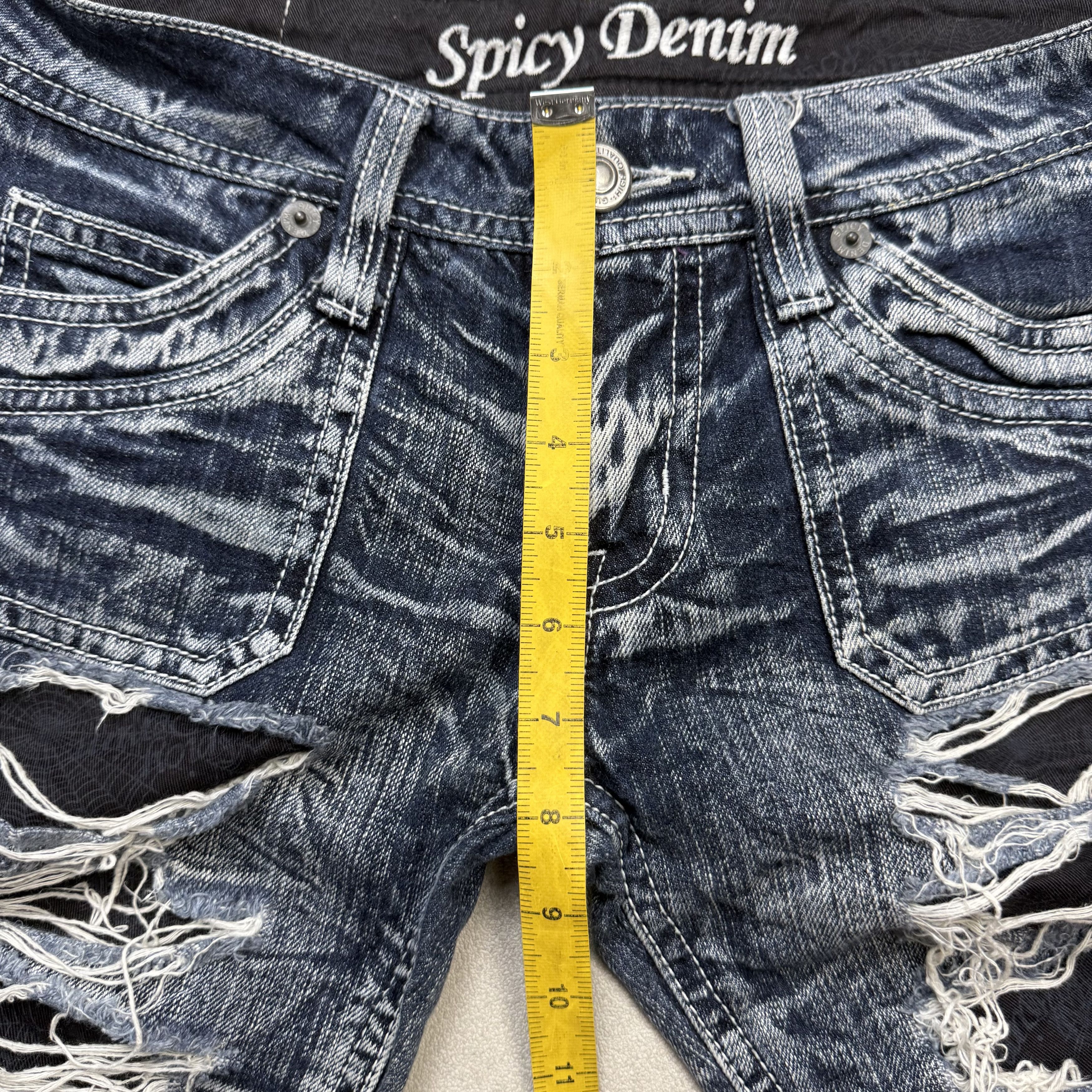 Japanese Brand Spicy Denim Flare Distressed Jeans Low Rise Size US 32 / EU 48 - 10 Thumbnail