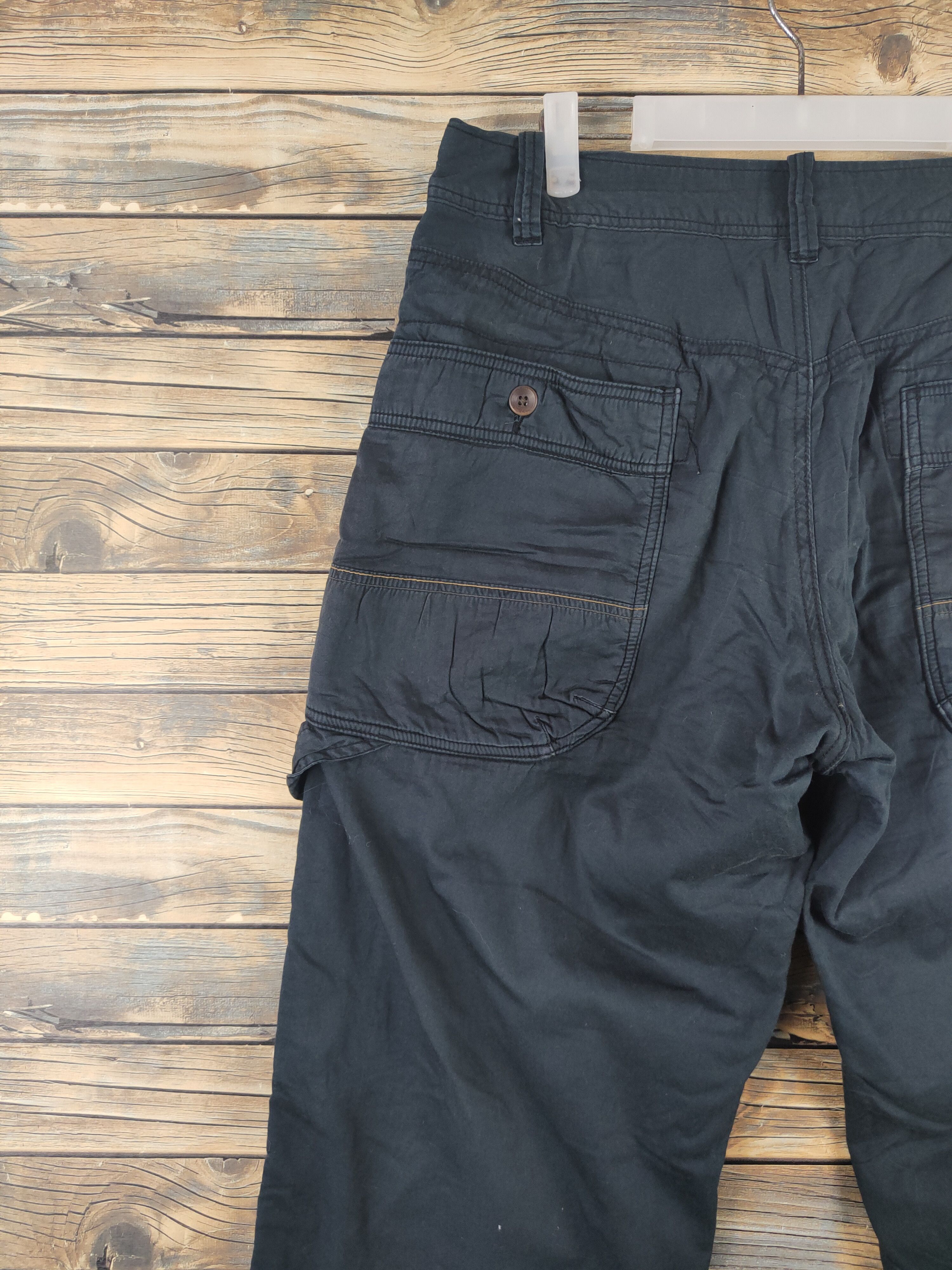 Japanese Brand DL Sunny Clouds Black Multipocket Tactical Cargo Pants #700 Size US 33 - 8 Thumbnail