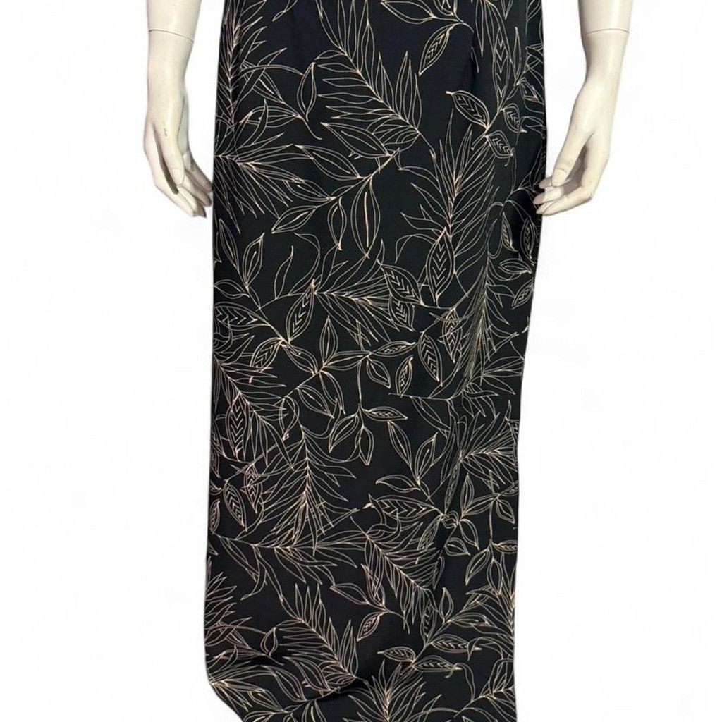 Briggs & Riley Vintage Black and gold leaf print maxi skirt by BRIGGS Size 30" / US 8 / IT 44 - 3 Thumbnail