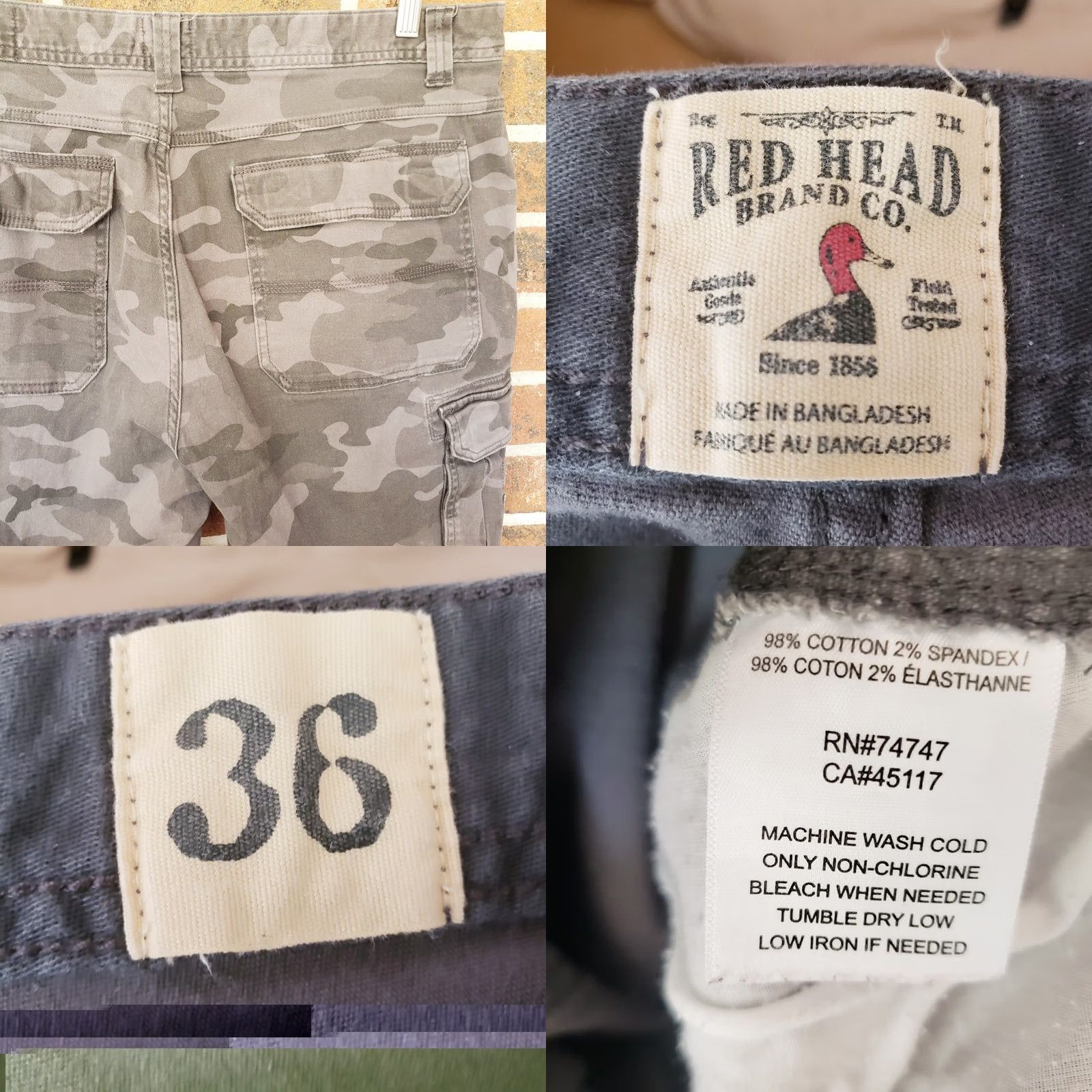 Vintage Red Head Mens Cargo Shorts Black Gray Stonewashed Camouflage Size 36x9 Size US 36 / EU 52 - 8 Thumbnail
