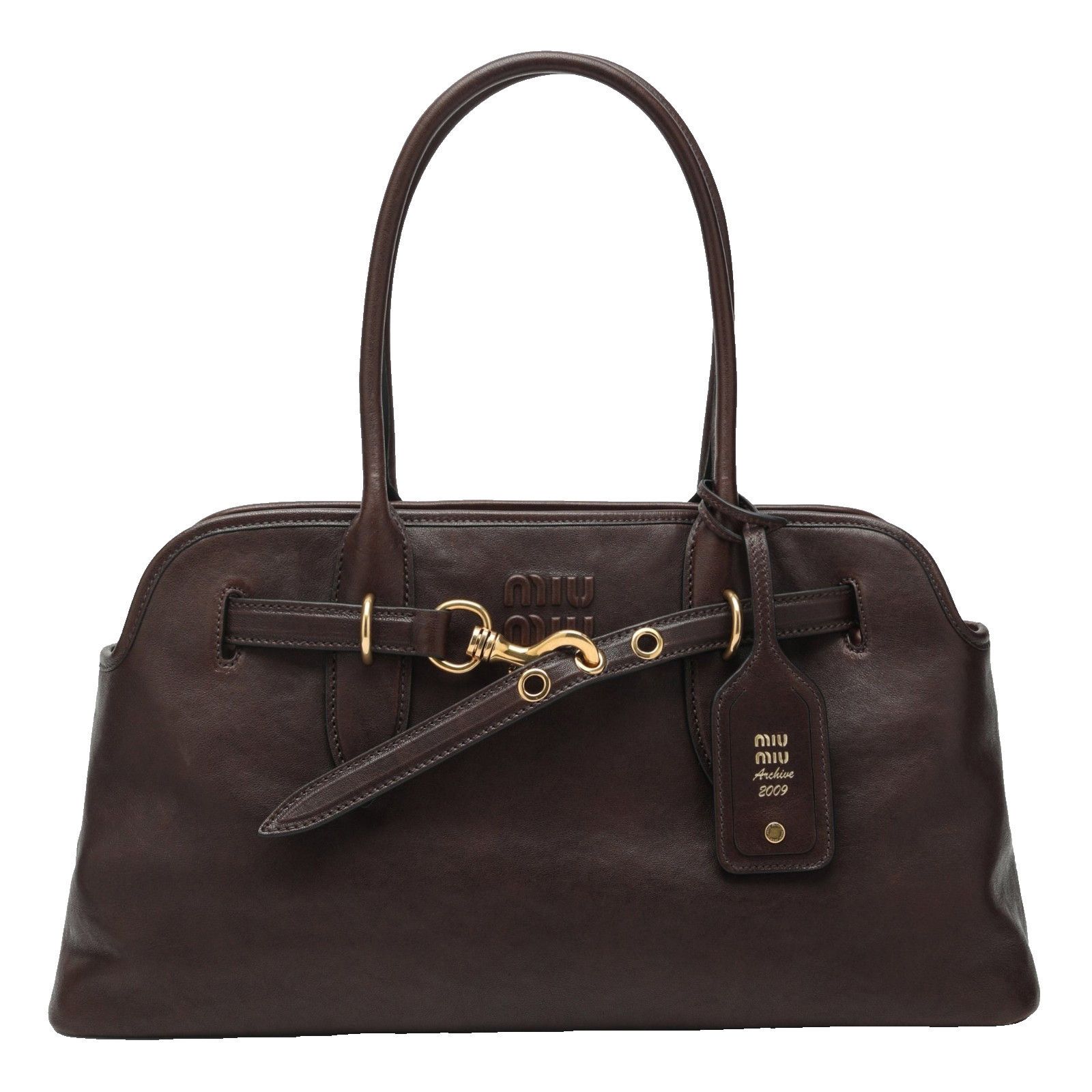 Miu Miu MIU MIU Aventure Large Briarwood Nappa Leather Handbag New & Size ONE SIZE - 1 Thumbnail