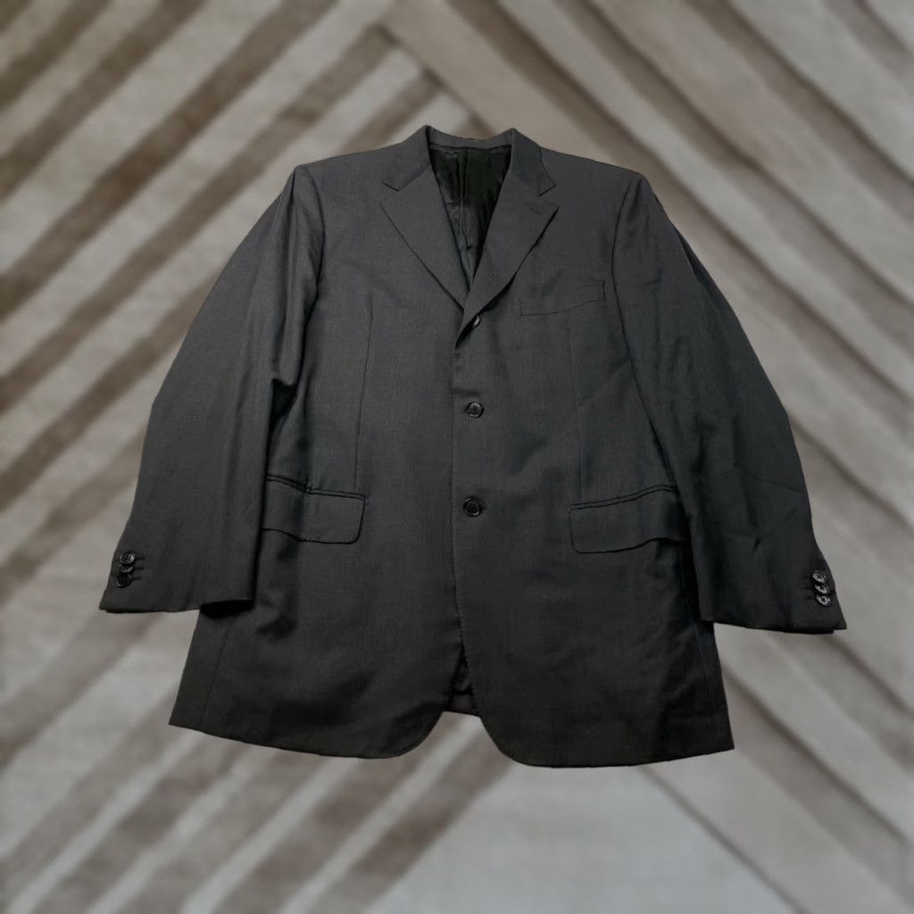 Isaia Isaia Blazer Jacket Men 42R Wool Gray Striped Notch Lapel Double-Vented Single-Breasted 3-Button Logo Classic Designer Shirt? Size 42R - 1 Thumbnail