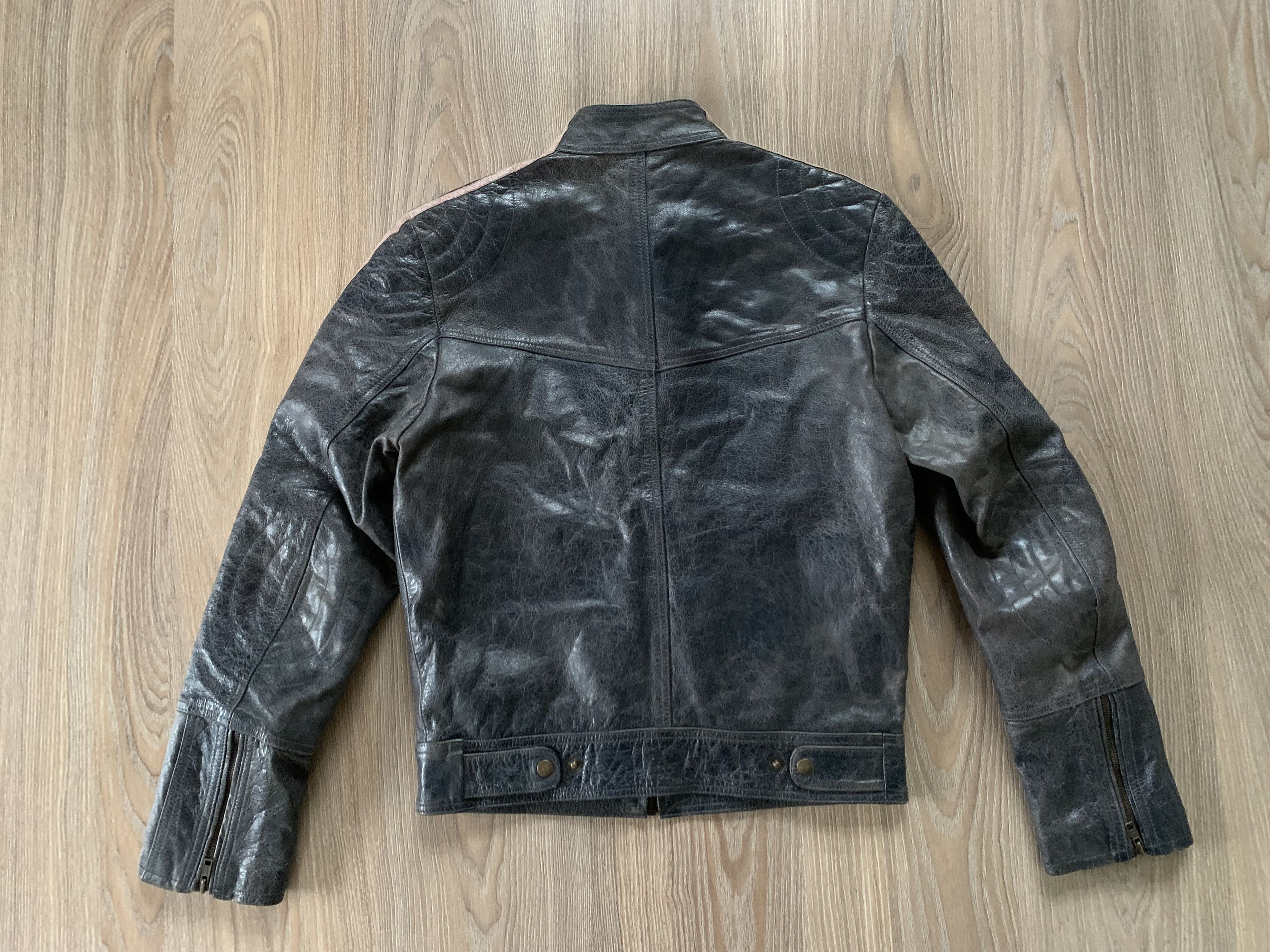 River Island Vintage River Island Leather Biker Stripe Jacket Size US S / EU 44-46 / 1 - 3 Thumbnail