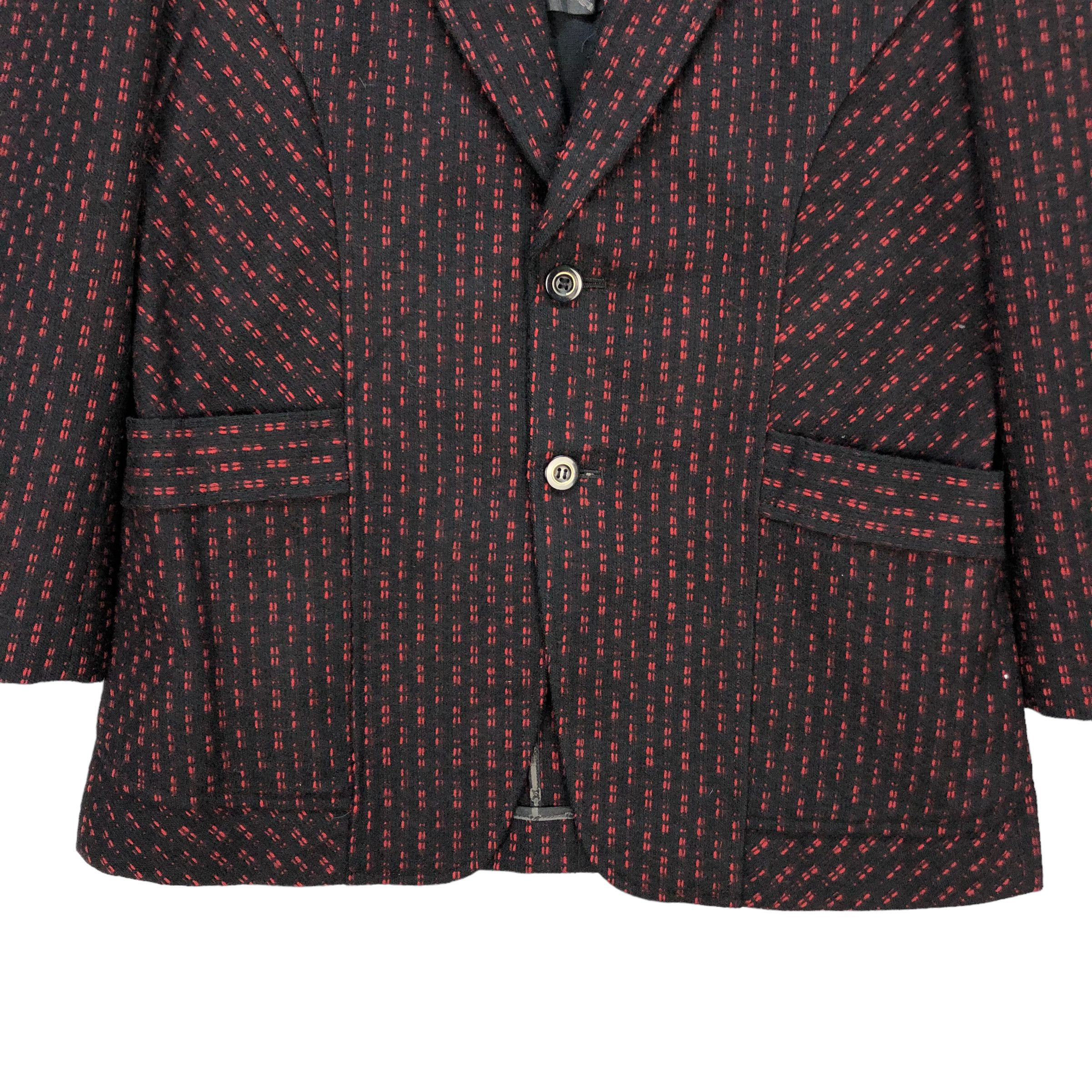 Japanese Brand GENUINE ROYAL RED CHAIN WOOL BELTED BLAZERS #7307-128 Size 38R - 3 Thumbnail