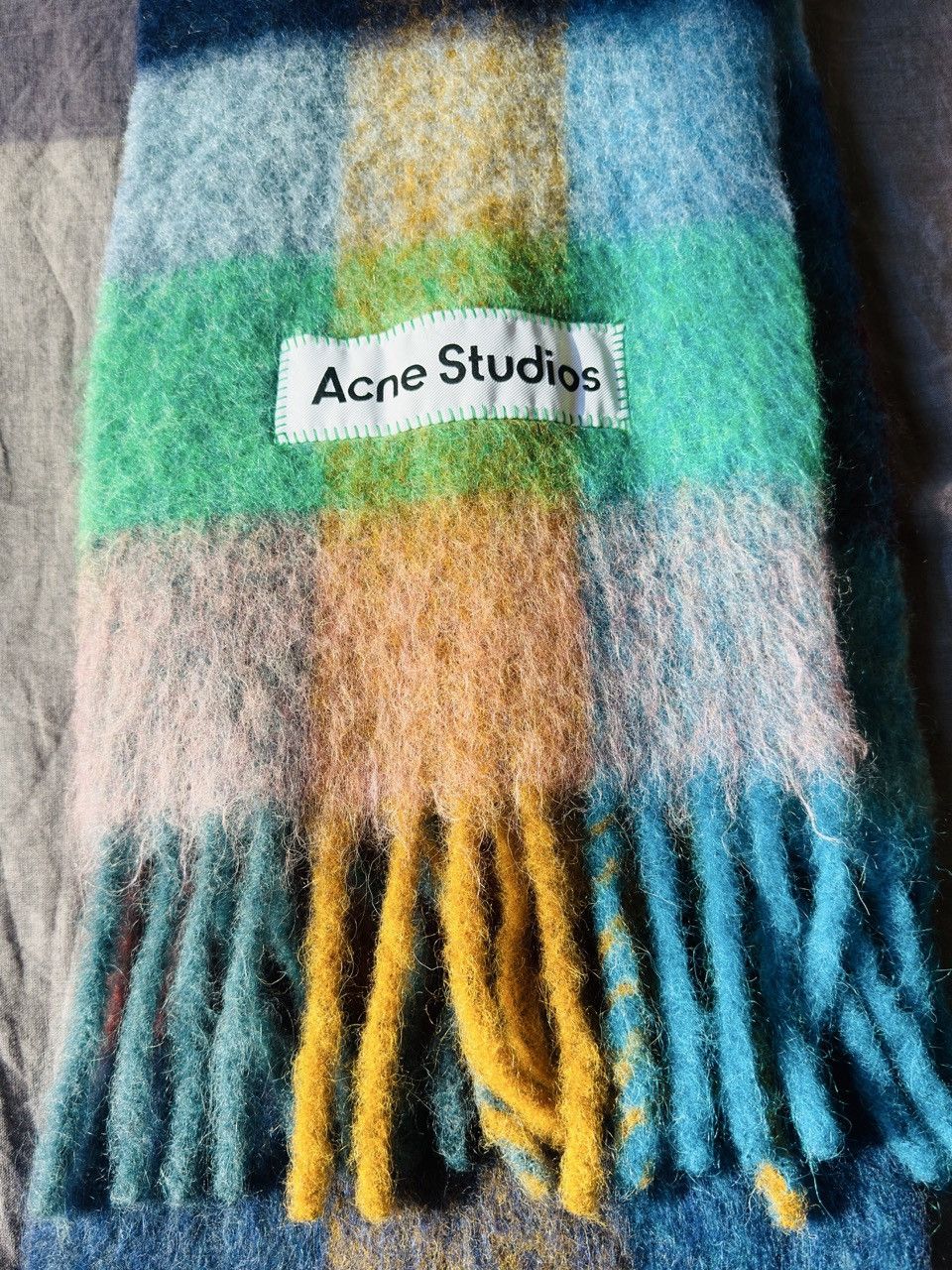 Acne Studios Mohair Rainbow Checked Scarf (model CA0084) Size ONE SIZE - 2 Thumbnail