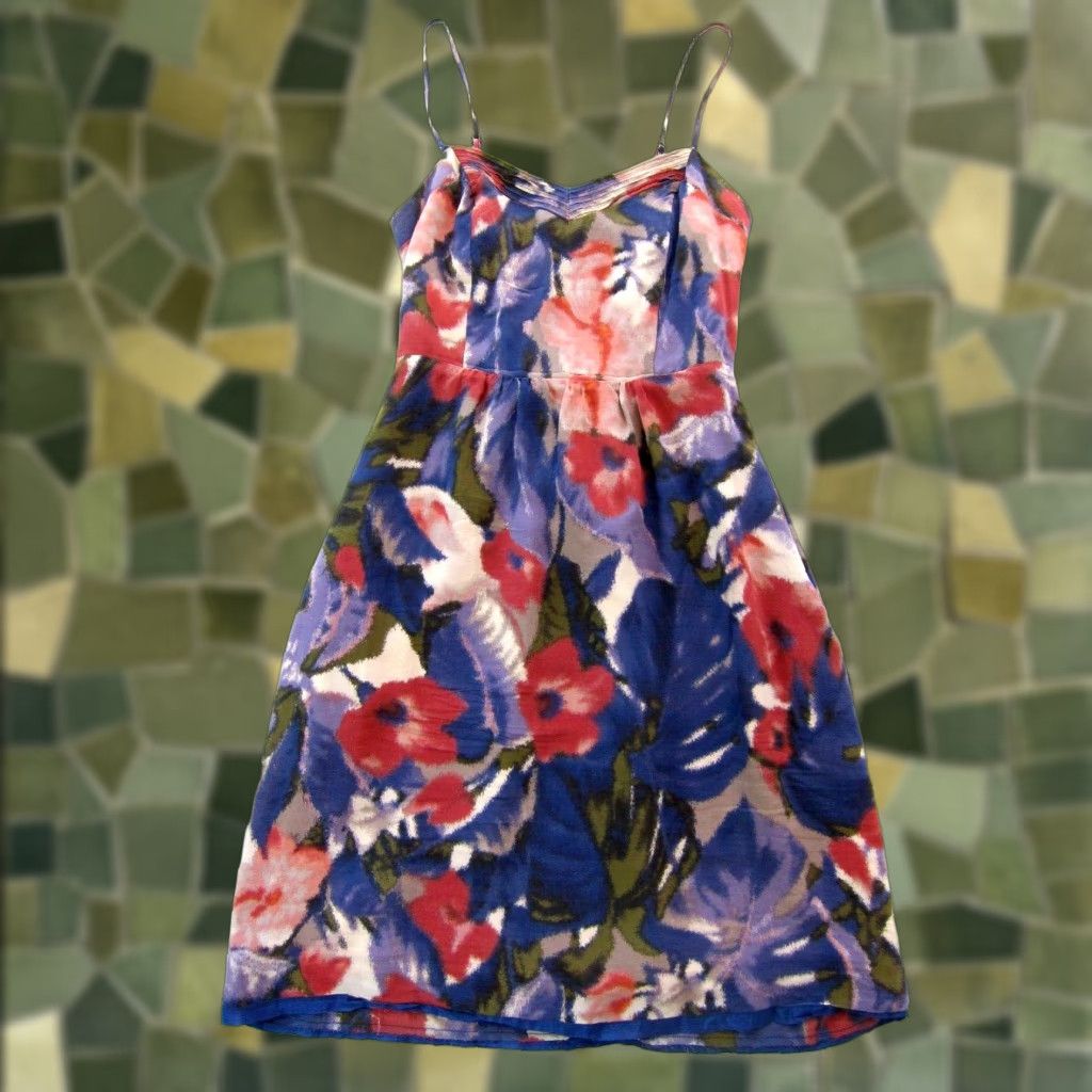 Anthropologie Moulinette Soeurs Anthropologie 100% Silk Pink Floral Slip Tank Dress 0 Size XS / US 0-2 / IT 36-38 - 1 Thumbnail
