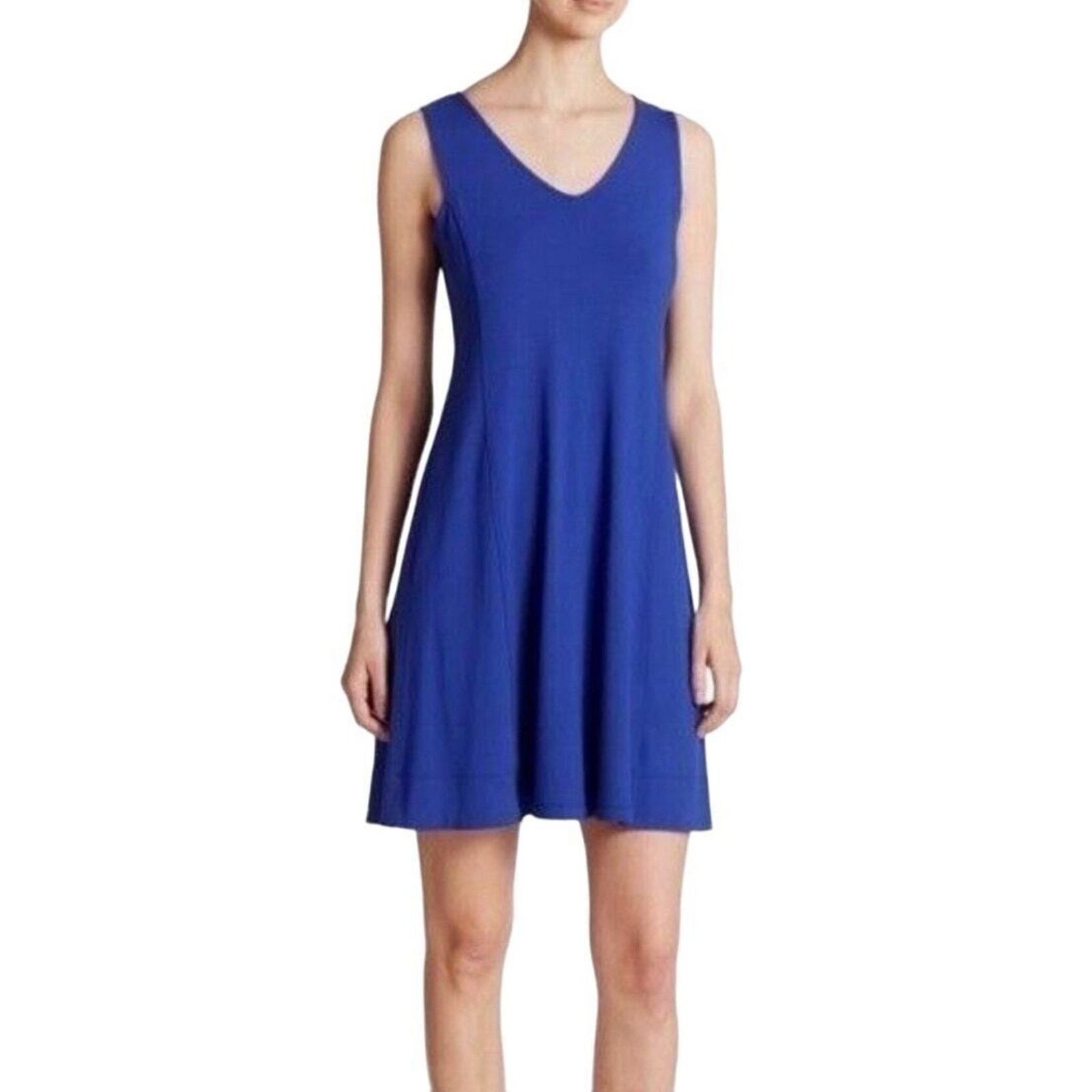 Eileen Fisher Eileen Fisher Tunic V Neck Electric Tank Dress Size Small Size S / US 4 / IT 40 - 1 Thumbnail