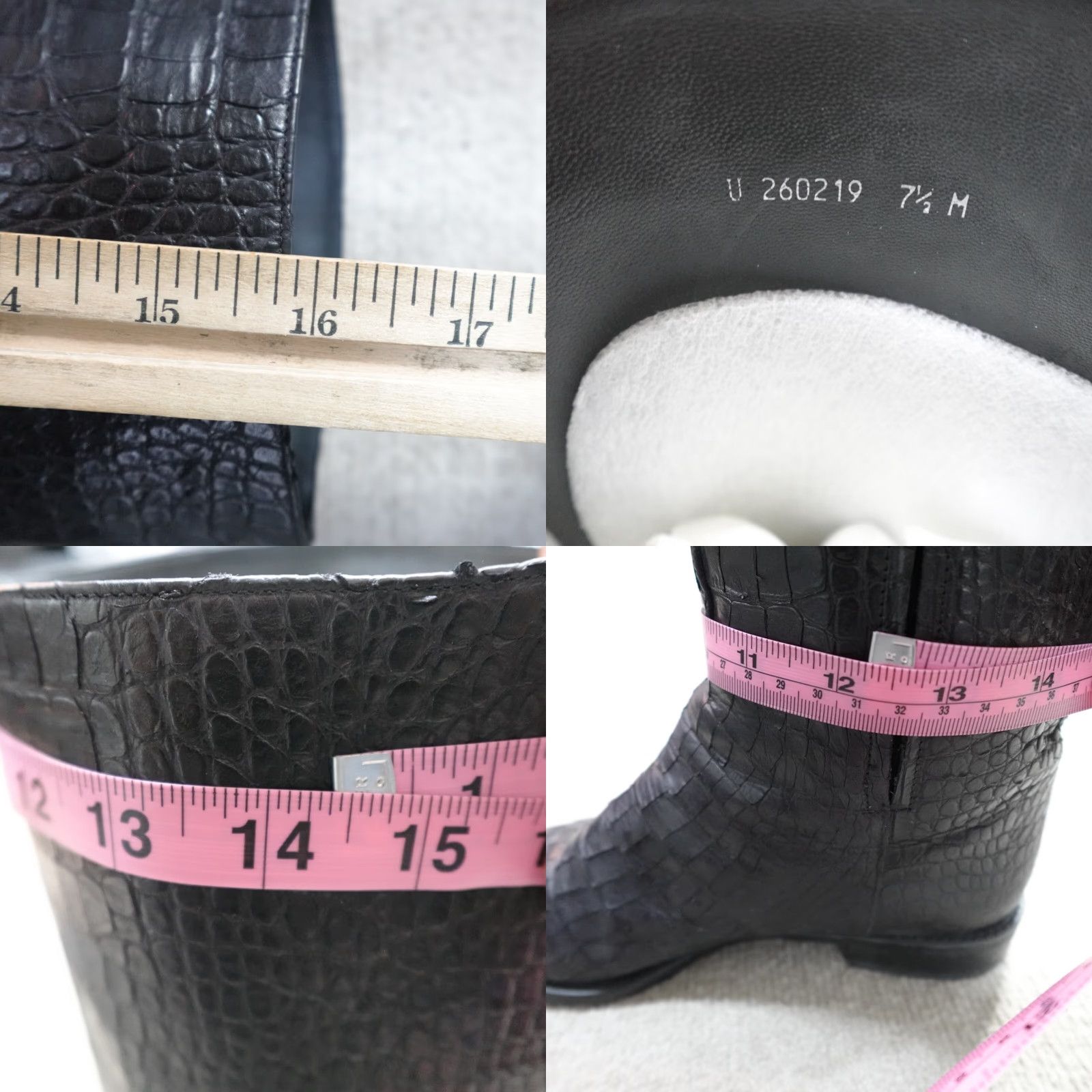 Stuart Weitzman Stuart Weitzman Boots 7.5 Black Crocodile Embossed Equestrian Over the Knee Riding Boot Womens 7.5 Black Leather Synthetic Outsole Fall Winter Size US 8 / IT 38 - 9 Thumbnail