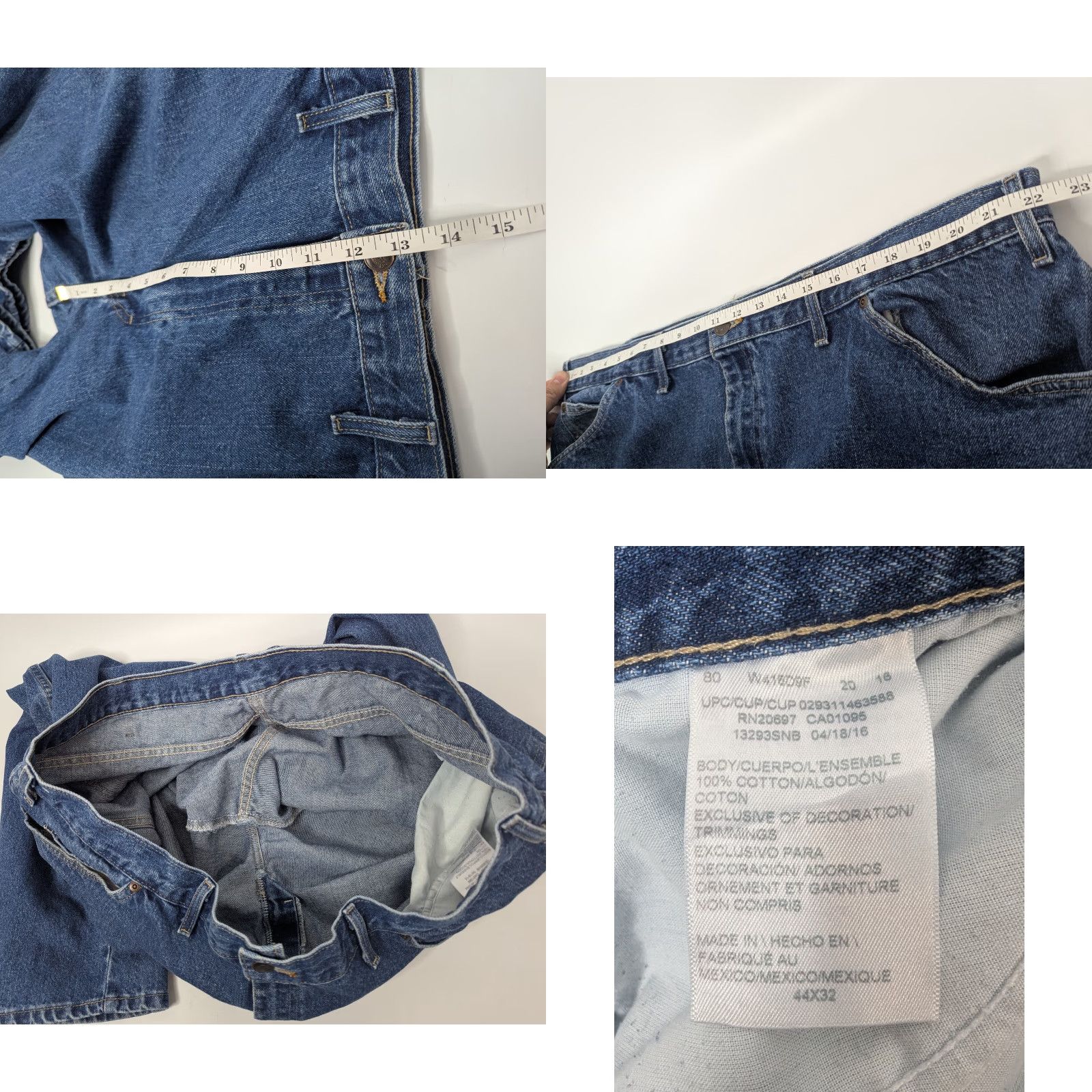 Dickies Dickies Jeans Men 5-Pocket Straight Relaxed Fit Blue 44x32 Denim Cotton Workwear Big & Tall W Mens Size US 44 / EU 60 - 8 Thumbnail