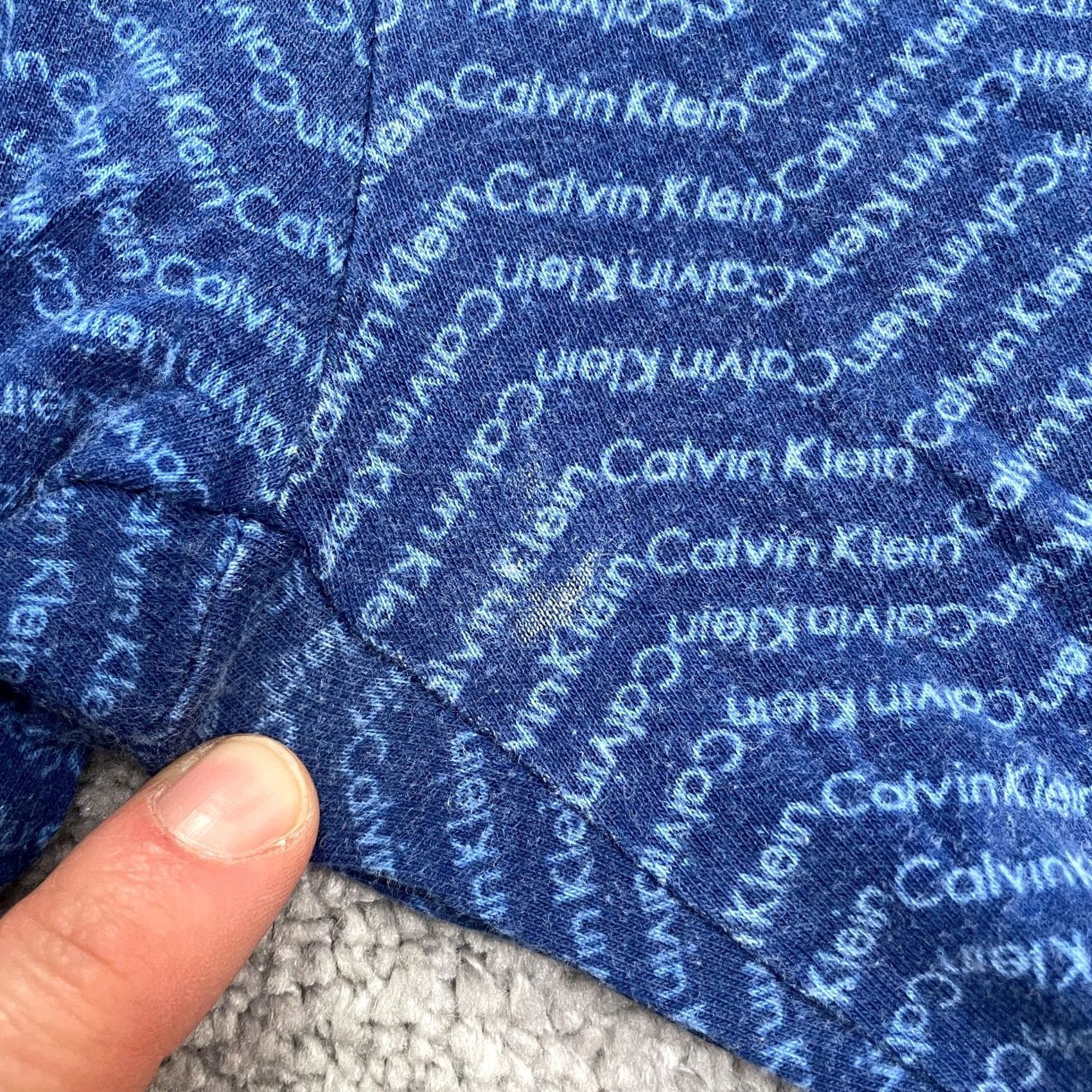 Calvin Klein Calvin Klein Pajama Pants Womens XS Blue Cotton Blend Drawstring Elastic Herringbone Sleepwear Size 26" / US 2 / IT 38 - 4 Thumbnail