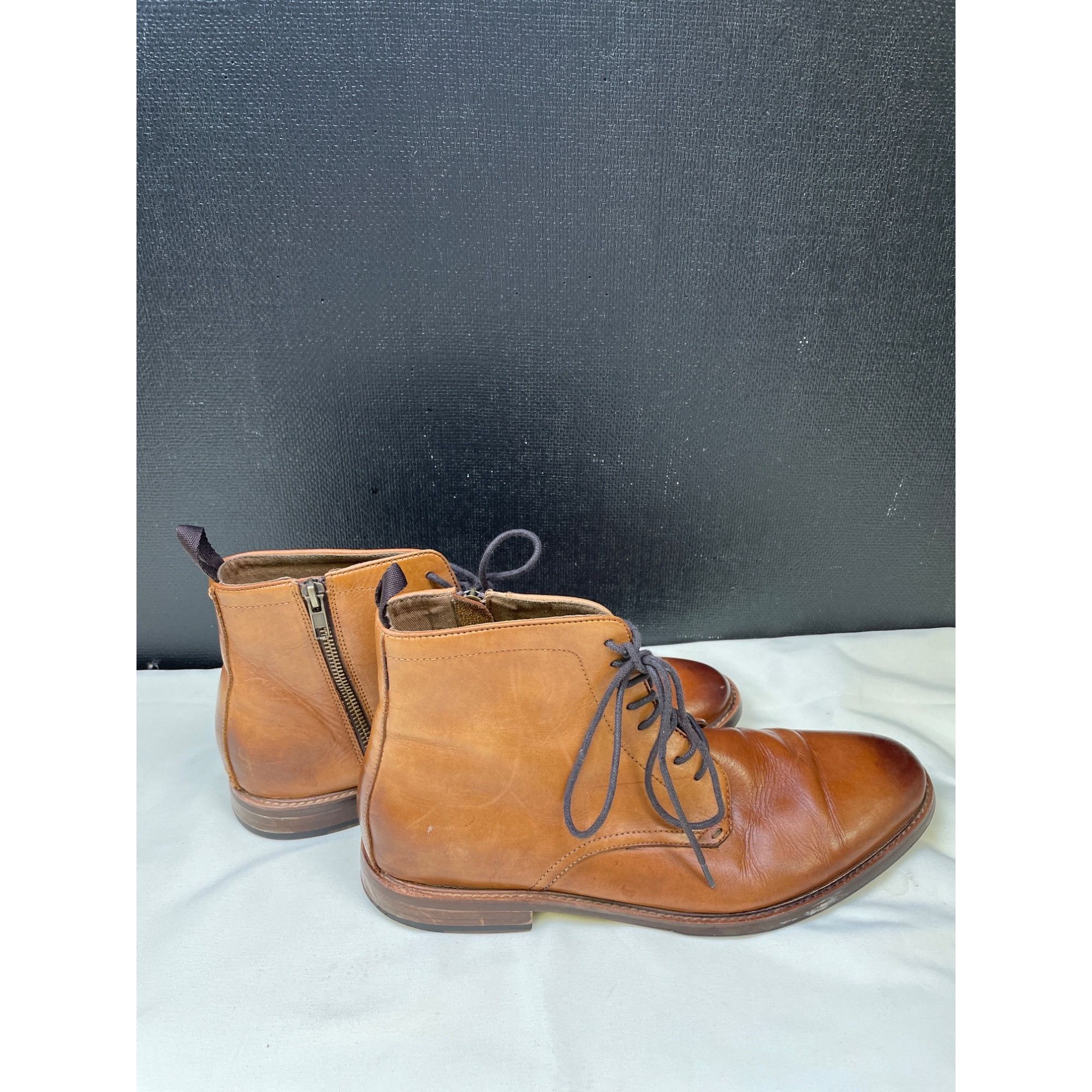 Aldo Aldo Mens Brown Leather Ankle Boots Shoes Zip up SIde Size 1 Size US 10 / EU 43 - 2 Thumbnail