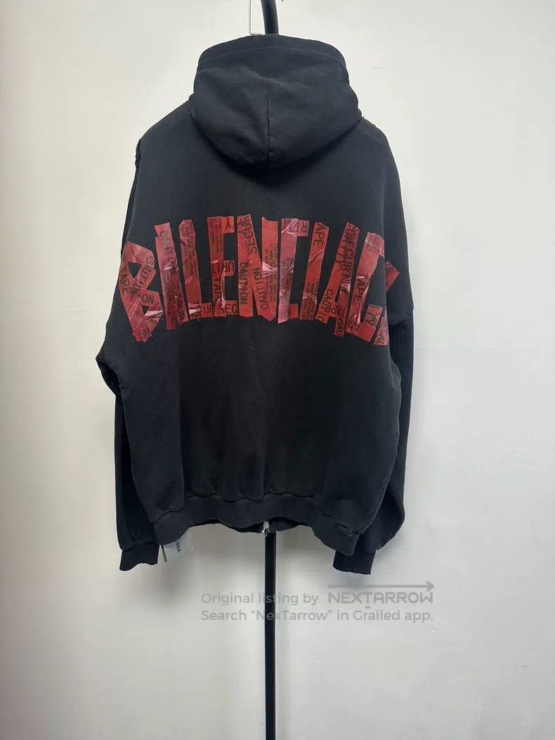 Balenciaga Balenciaga Solid Color Open Front Hooded Sweatshirt Size US M / EU 48-50 / 2 - 2 Thumbnail