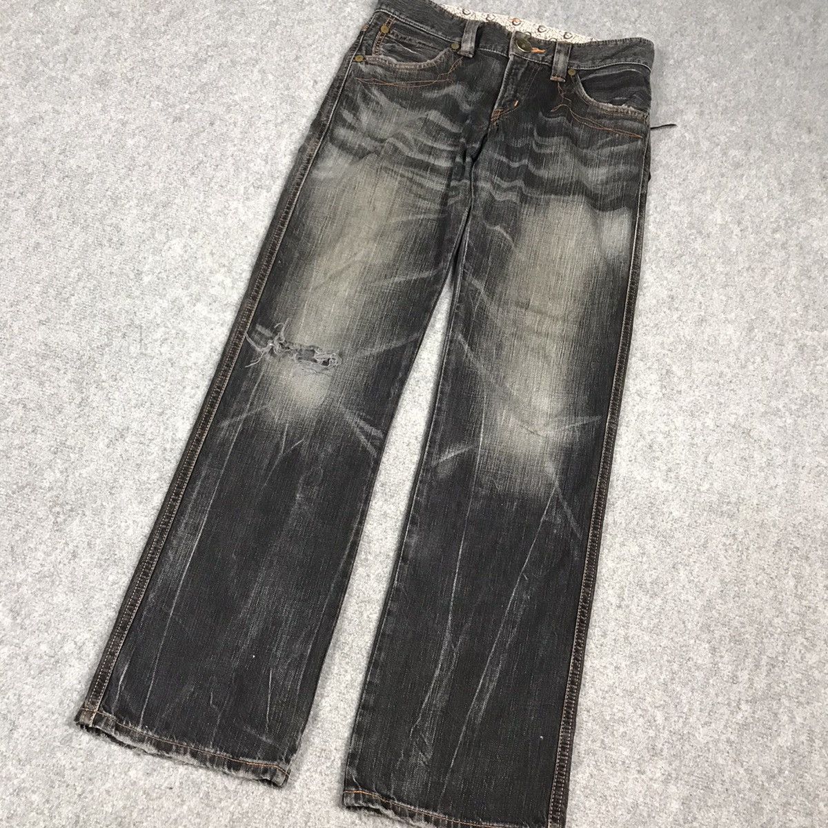 If Six Was Nine × Japanese Brand JAPAN STYLE DENIM BLACK FADED DISTRESSED PANTS Size US 28 / EU 44 - 3 Thumbnail