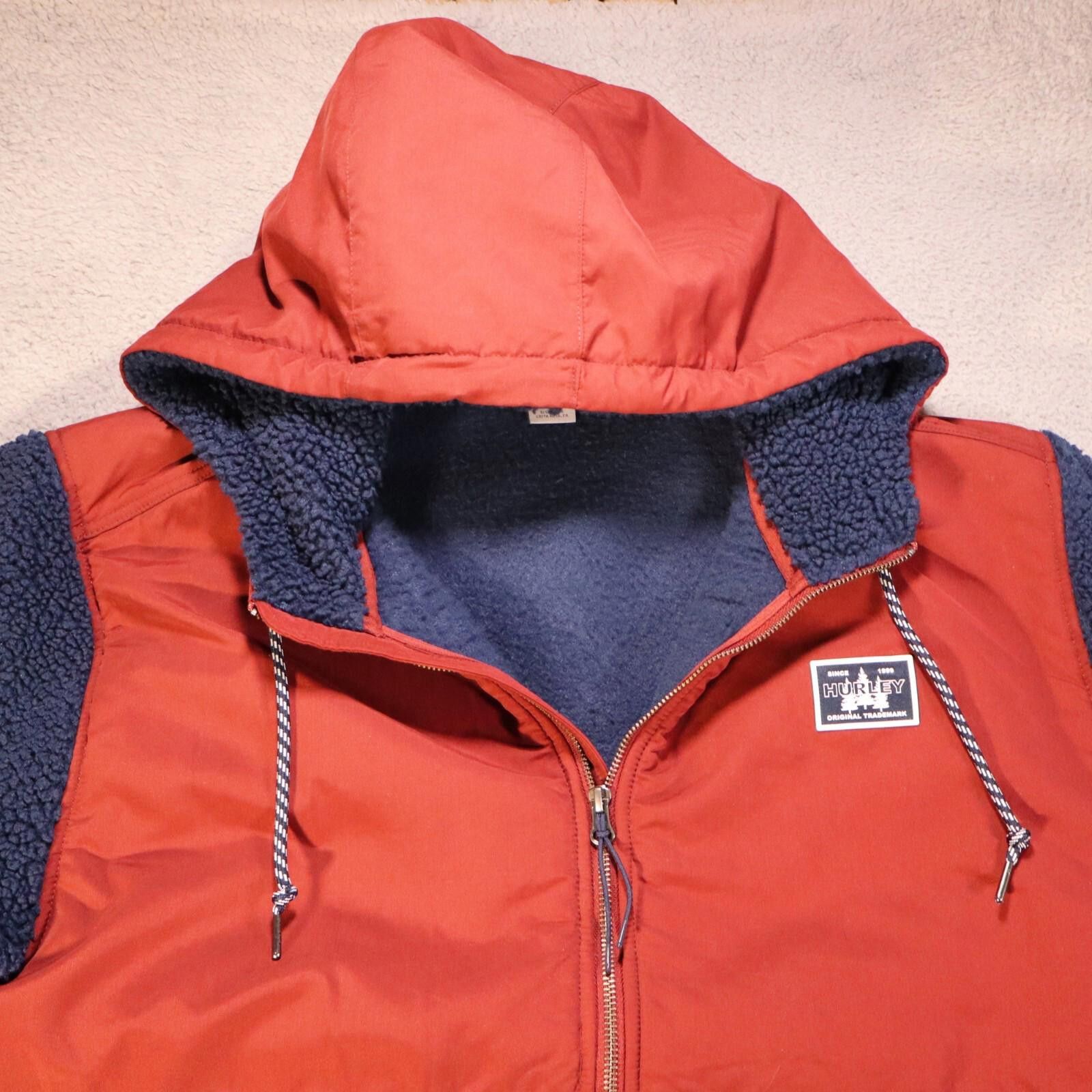 Hurley Hurley Men 2XL Obsidian Navy Red Half Zip Sherpa Hoodie Size US XXL / EU 58 / 5 - 2 Thumbnail