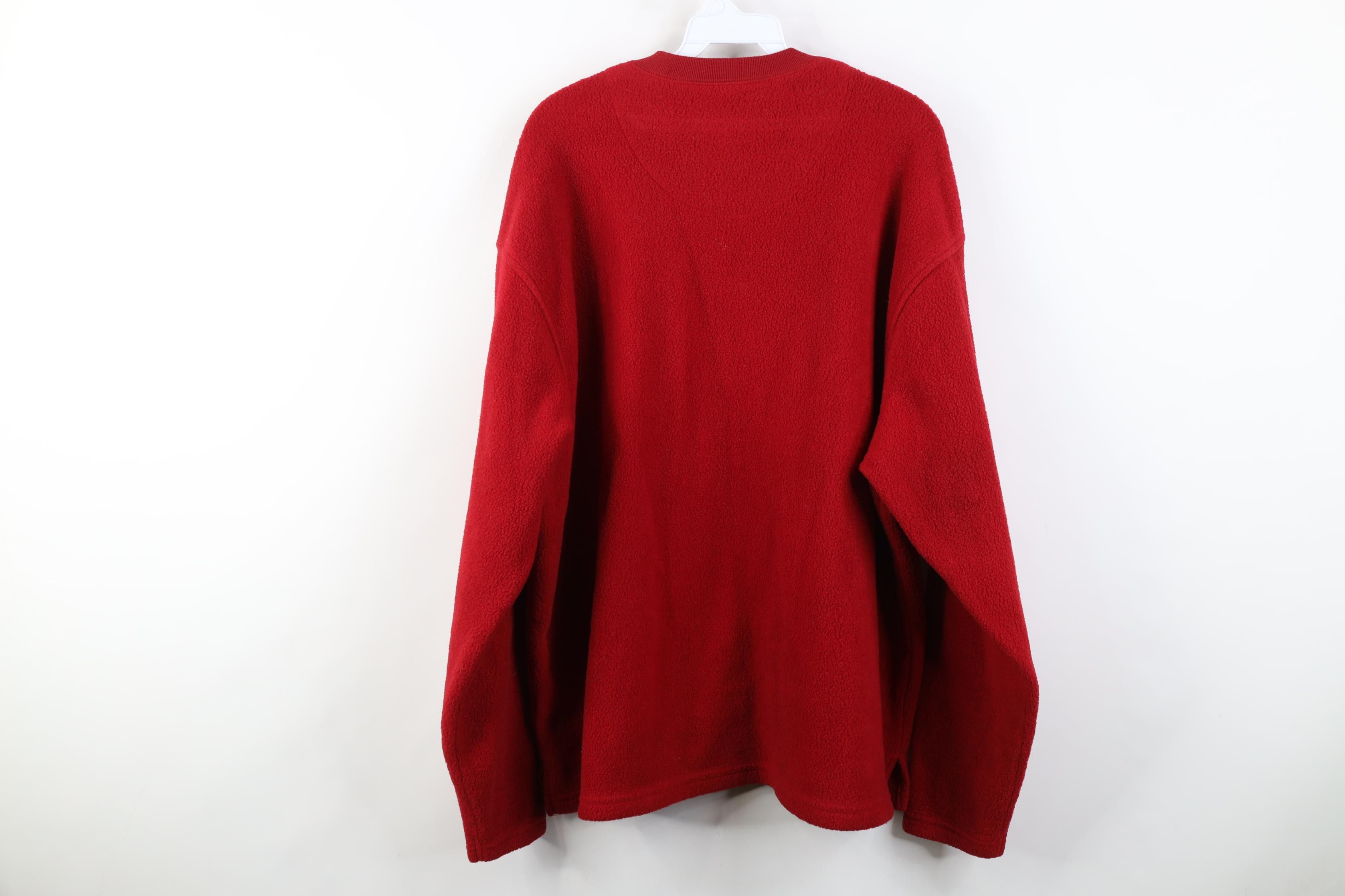 Vintage Vintage 90s Streetwear Blank Fleece Crewneck Sweater Red Size US XXL / EU 58 / 5 - 7 Thumbnail