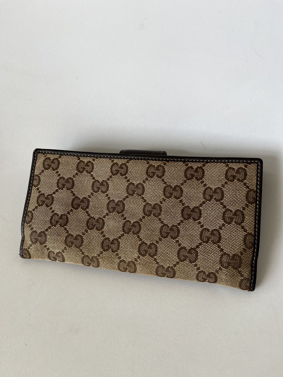 Gucci Gucci Beige GG Canvas Leather D Ring Continental Wallet Size ONE SIZE - 2 Thumbnail