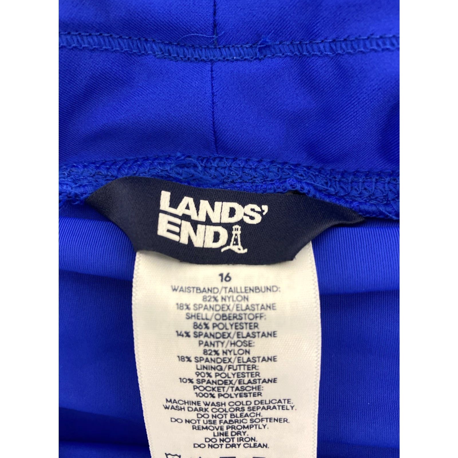 Lands' End Lands' End Women 16 Plus Shorts Swim Board 39x7 Lined Pocket Beach /140-13 Blue Polyester Spandex Size 38" / US 16 / IT 52 - 7 Thumbnail