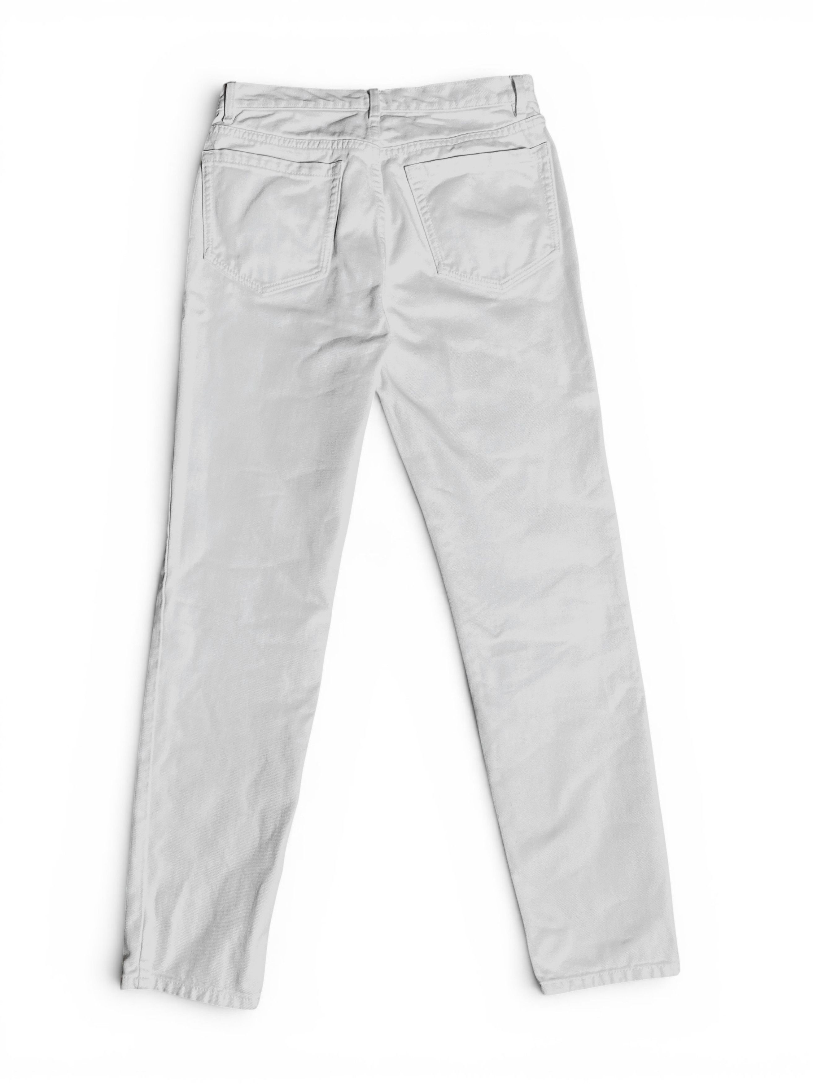 Dries Van Noten Dries Van Noten White Slim Straight Designer Denim Jeans Size 26" / US 2 / IT 38 - 3 Thumbnail