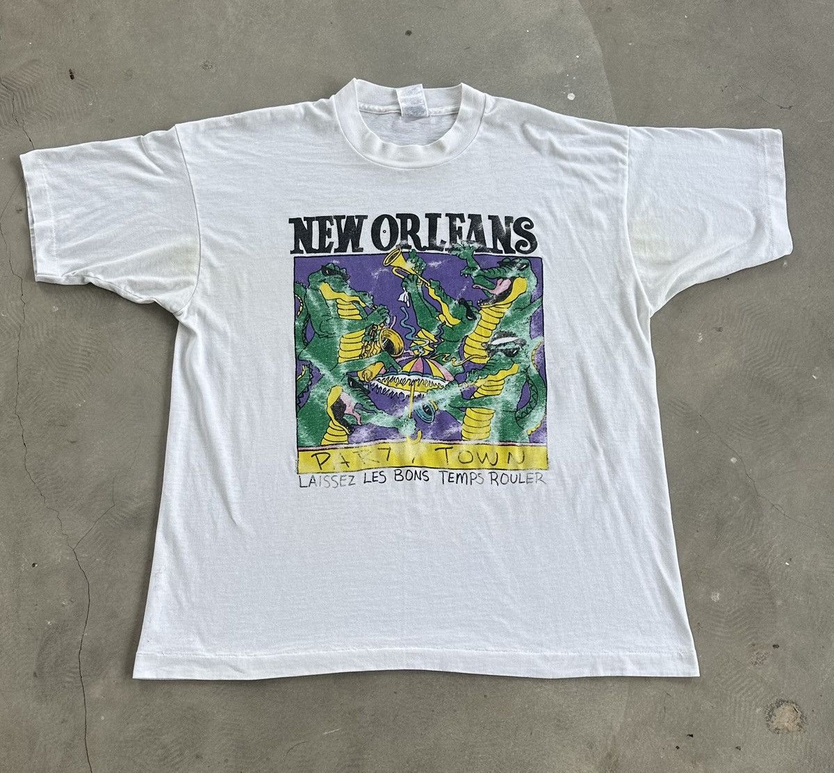 Fruit Of The Loom × Vintage VINTAGE NEW ORLEANS JAZZ PAPERTHIN TEE Size US XXL / EU 58 / 5 - 1 Thumbnail