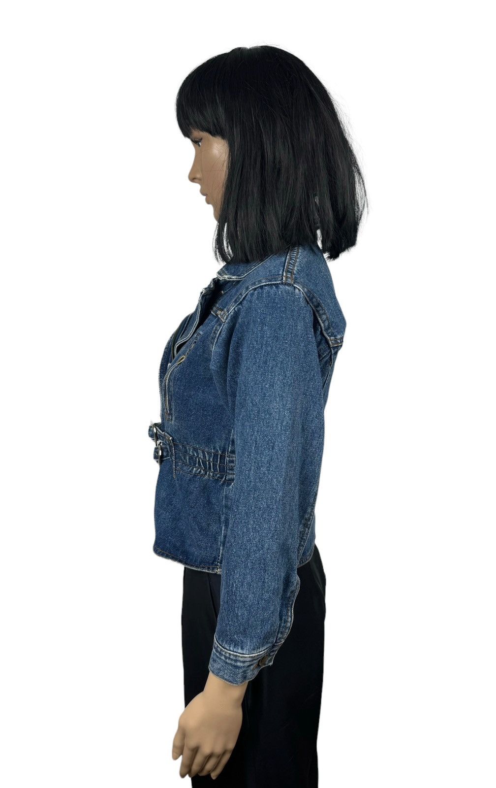 Versace Jeans Couture × Vintage Vintage Versace 1980s Denim Heart Biker Jacket size XS Size XS / US 0-2 / IT 36-38 - 8 Thumbnail