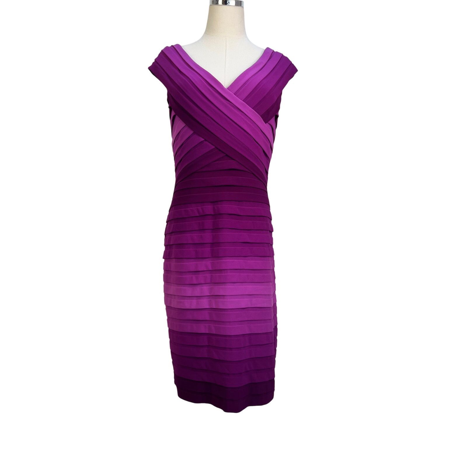 Tadashi Shoji Tadashi Shoji Purple Ombre Mini Sheath Dress Size L / US 10 / IT 46 - 1 Thumbnail