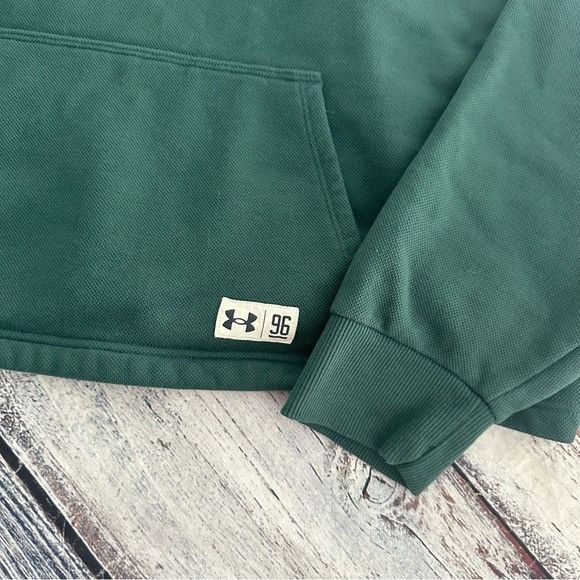 Under Armour Under Armour Cropped Green Pullover 1/4 Zip Sweatshirt Pullo Size L / US 10 / IT 46 - 4 Thumbnail