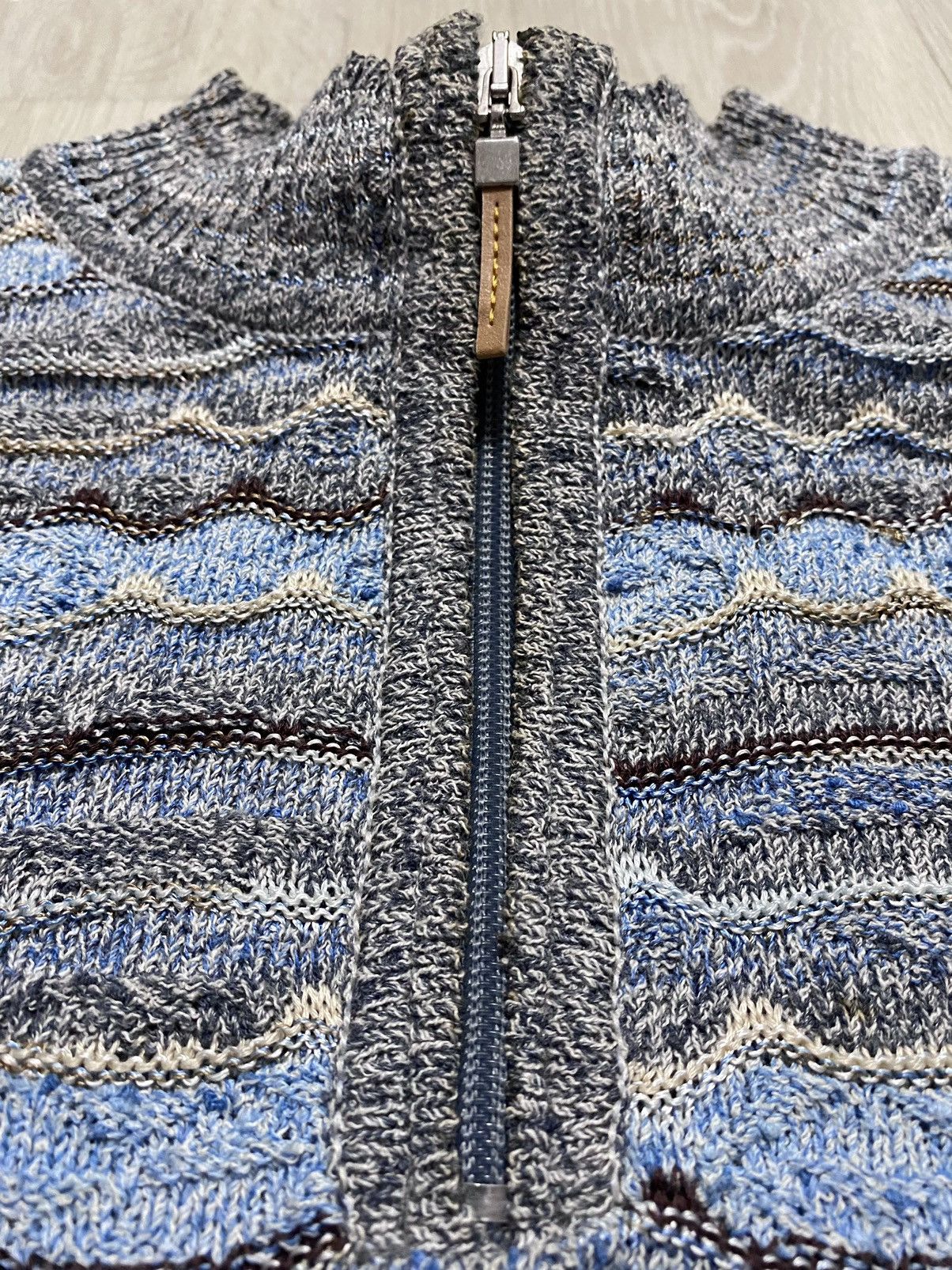 Missoni Vintage Missoni Multicolour Weave Cotton Viscose Zip Sweater Size US XL / EU 56 / 4 - 13 Thumbnail