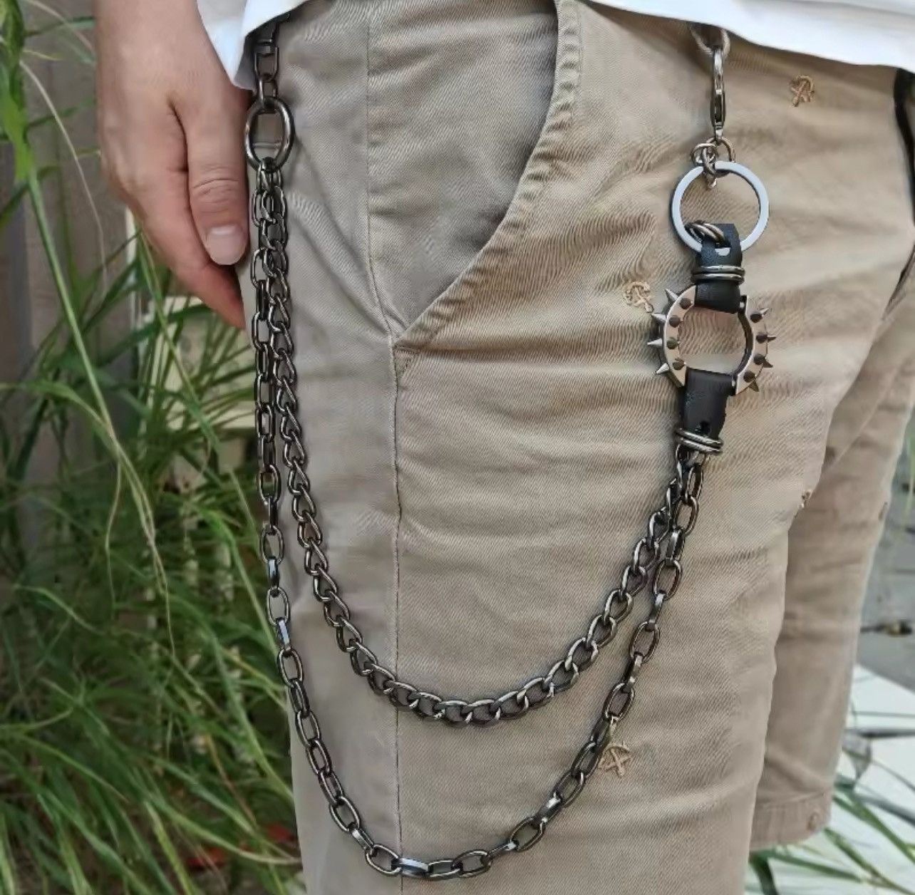 Jean × Vintage Retro Willow Nail Black Gun Plated Metal Chain Size ONE SIZE - 1 Thumbnail
