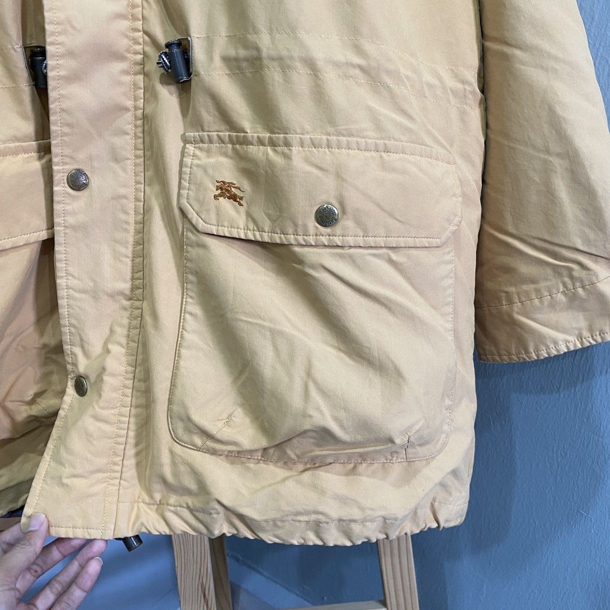 Burberry Vintage 90s Burberrys London Hooded Field Jacket - Tan Size US L / EU 52-54 / 3 - 11 Thumbnail