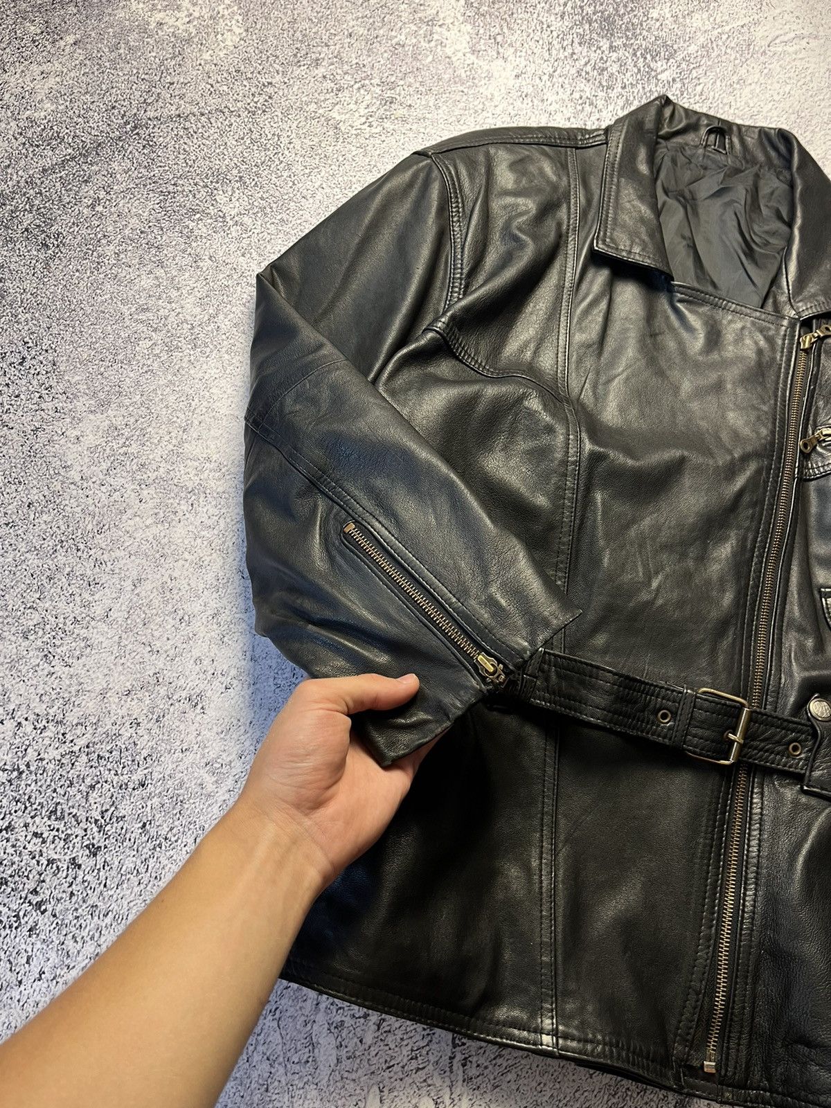 Vintage Crazy True Vintage Cycle Rider Leather Jacket Biker Rare Size US L / EU 52-54 / 3 - 5 Thumbnail