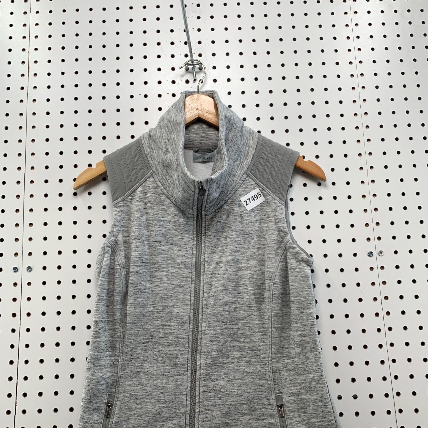 Athleta Athleta Womens Stronger Vest Full Zip Heathered Gray Ladies Small 14.5x27 - Women Jacket Size Small Gray Athletic Zip Vest Size S / US 4 / IT 40 - 2 Thumbnail