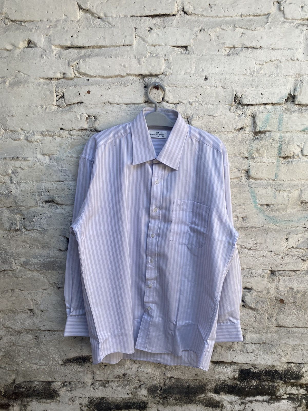 Balenciaga VINTAGE BALENCIAGA STRIPPED FORMAL LONG SHIRTS Size US L / EU 52-54 / 3 - 1 Thumbnail