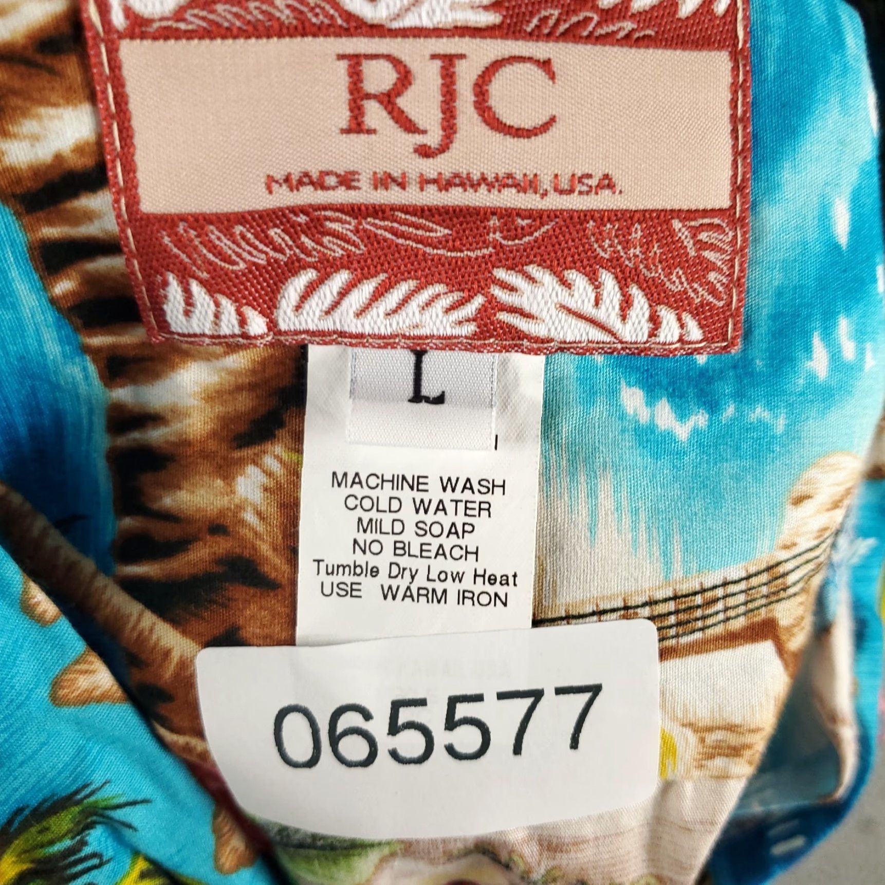 Vintage RJC Shirt Mens Large Blue Tropical Hawaiian Button Up Short Sleeve Shirt Size US L / EU 52-54 / 3 - 7 Thumbnail