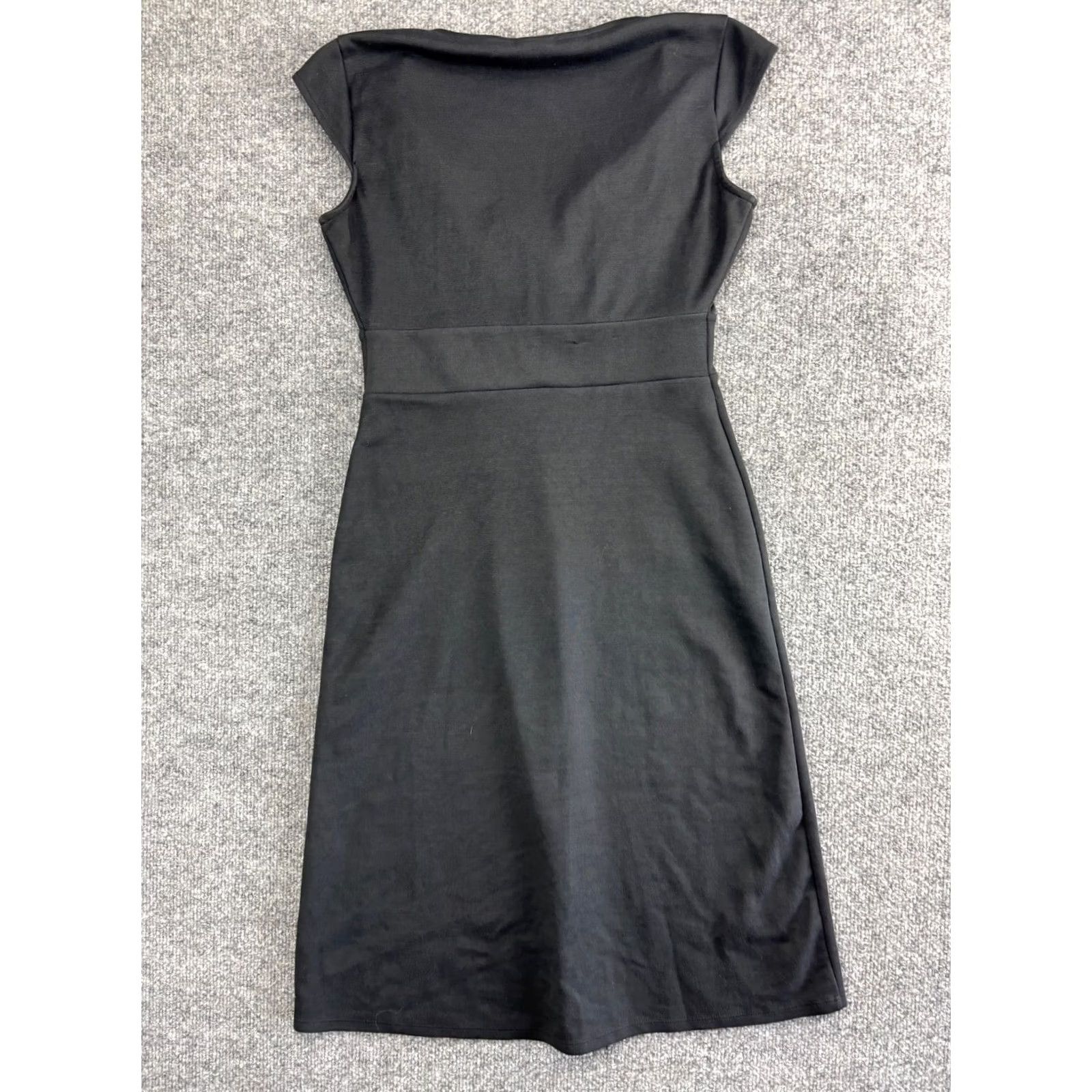 Vintage REI Cap Sleeve Dress Women's XS Black Pleated V-Neck Pocket A-Line Knit Polyester Spandex Casual Size XS / US 0-2 / IT 36-38 - 8 Thumbnail